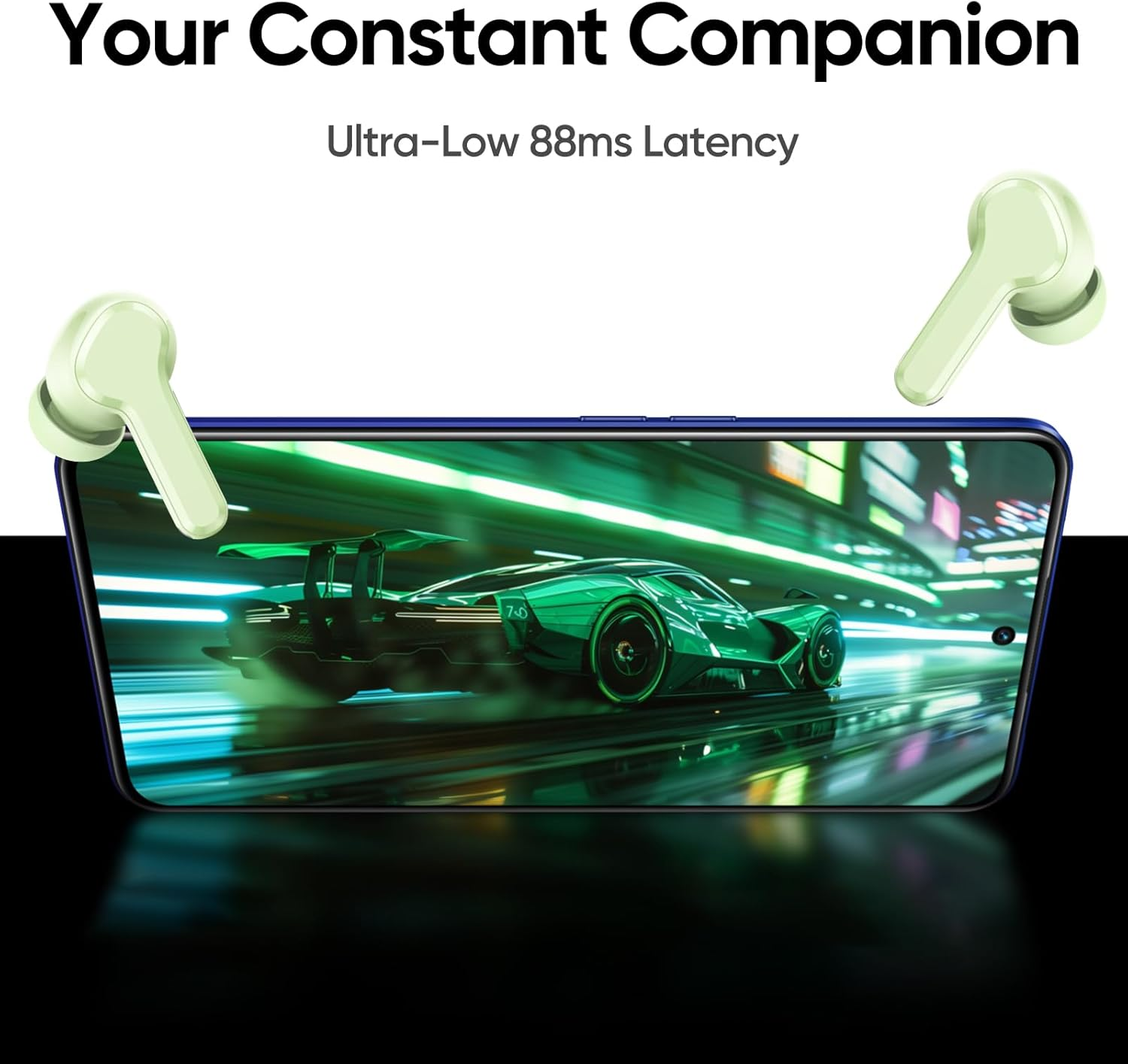 Realme T110 True Wireless Earbuds, 10Mm Dynamic Bass Driver, 38 Hours Playback, AI ENC Noise Cancellation, Lightweight in Ear Headphones, IPX5 Water Resistance, Bluetooth 5.4, Country Green image number 6