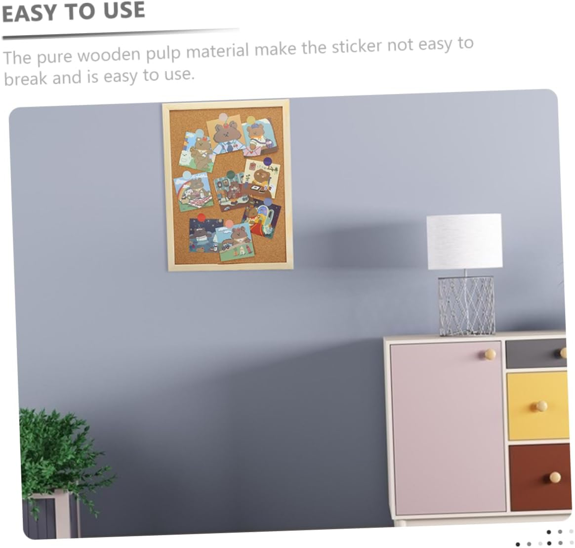 Tofficu Thumbtack Board Cork Board Wall for Household Office Decor Bulletin Memo Message Cork