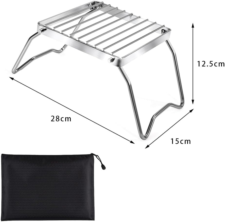 16 X 16 Cm Portable Campfire Grill Stainless Steel Folding Grill with Carry Bag Foldable Campfire Grill for Camping Trekking Garden and Outdoor Barbecue Fun image number 2