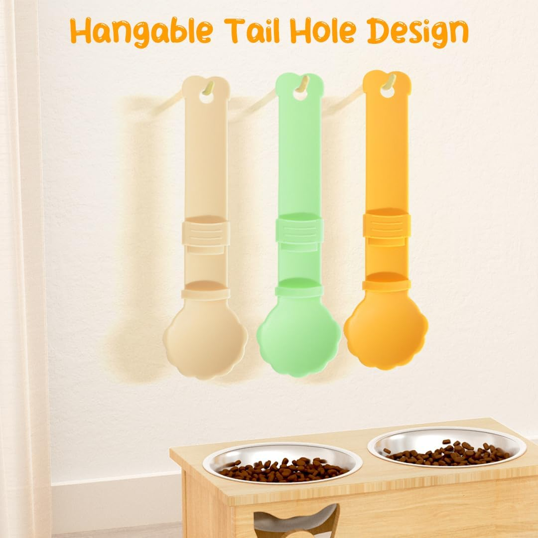 Zayookey 4Pcs Cat Strip Feeders Set,Cat Wet Treat Spoon Squeeze,Spatula Pet Can Opener,Multifunctional Flower Shape Cat Food Dispenser Sliding Happy Spoon for Cats