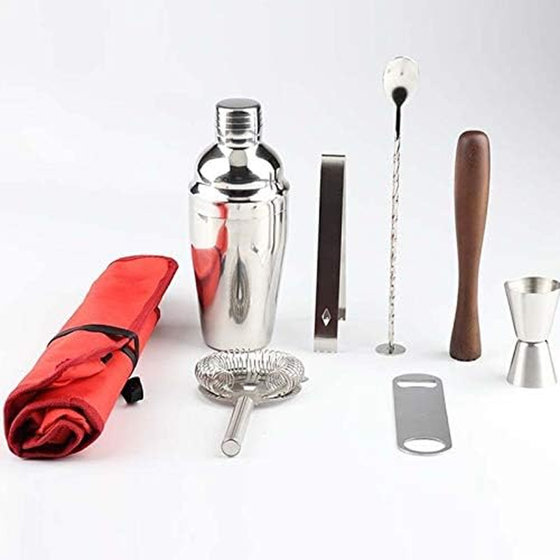 Kitchenware Gadgets 8 in 1 Stainless Steel Wine Cocktail Shaker Tools Set with Cloth Bag, Capacity: 800/600Ml Kitchenware Gadgets image number 6