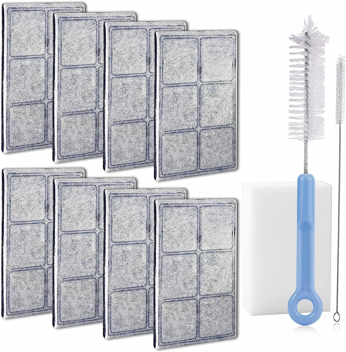 NEOUZA Premium Charcoal Water Filter Replacement Compatible with Drinkwell Platium Pet Fountain(8-Pack),And a Fountain Cleaning Kit image number 2