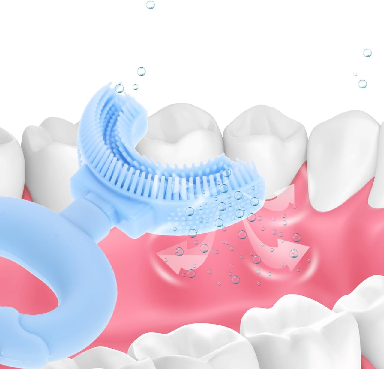 Snowman U-Shaped Silicone Toothbrush Head for Kids Manual Toddler Tooth Brush with Soft Silicone Bristles Comfortable Oral Cleaning Tool for Child Dental Clean image number 6