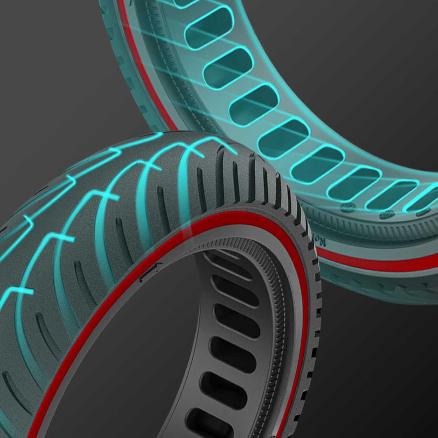 8.5 Inch Solid Rubber Honeycomb Tyres for Xiaomi M365/Pro/Pro2/1S/Gotrax Gxl V2/XR Escooter, Universal Replacement Tyres Front and Rear Wheels image number 1