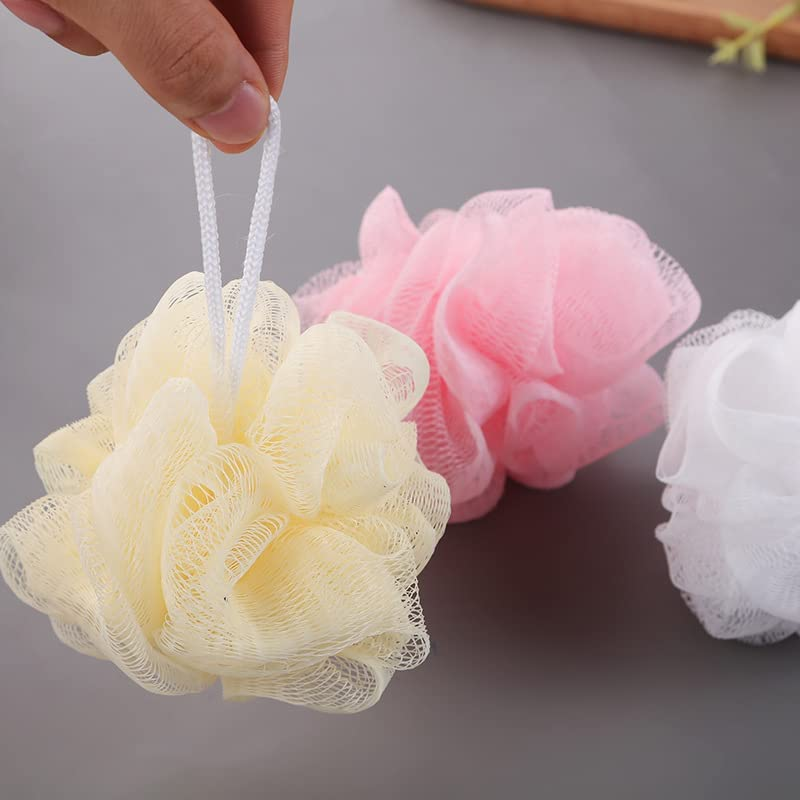 Bath Sponge Shower Loofahs Exfoliator Scrubber Ball (20G/Pcs) Mesh Pouf Bath Scrunchies Body Wash Puff (Set of 4) Random Color image number 3