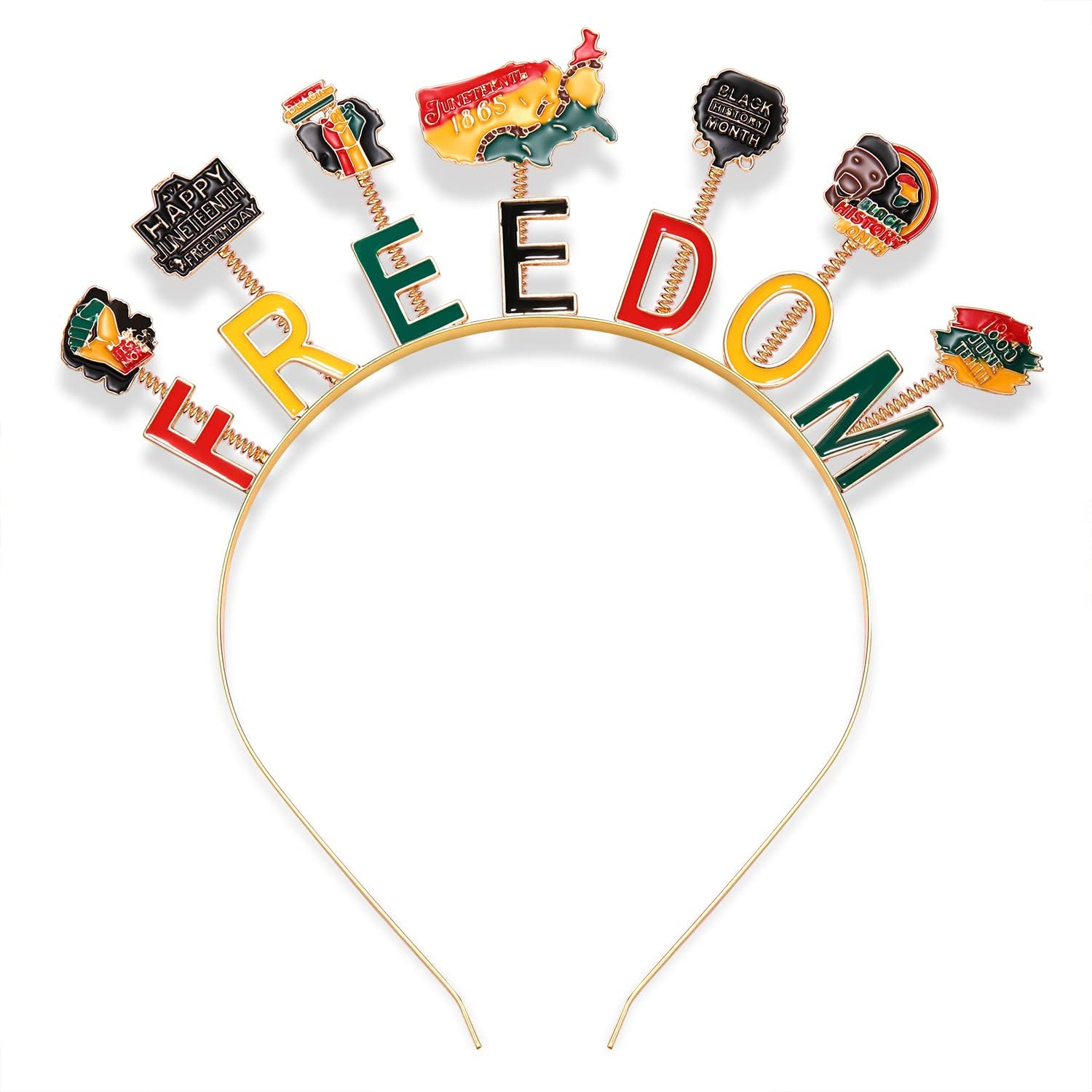 PHALIN African Headbands for Women Black History Juneteenth Headband Ethnic African Women Flag Independence Day Accessory image number 3