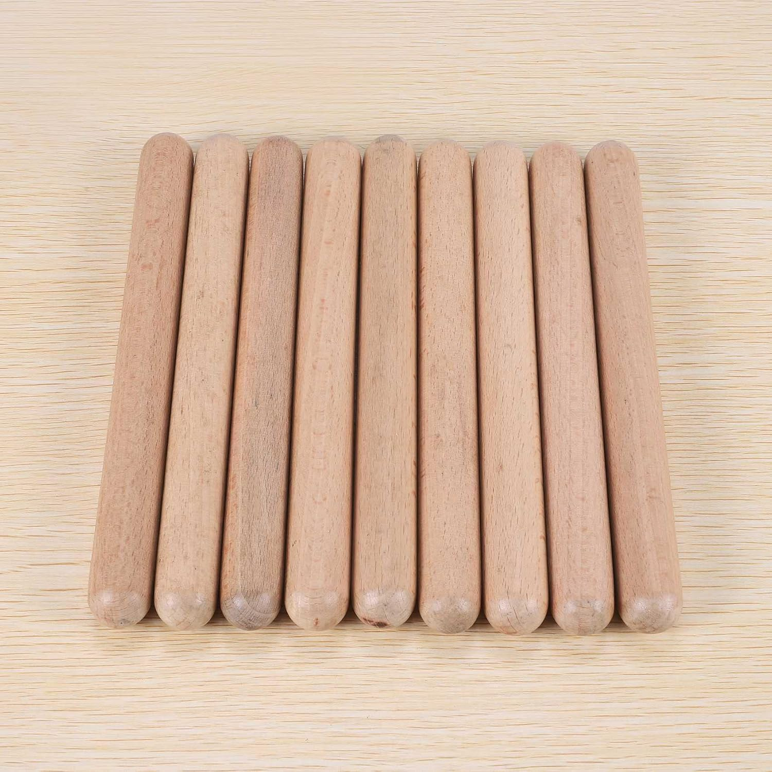 20 Pieces 8 Inch Kids Rhythm Sticks - Music Lummi Classical Wood Claves Musical Percussion Instrument image number 2