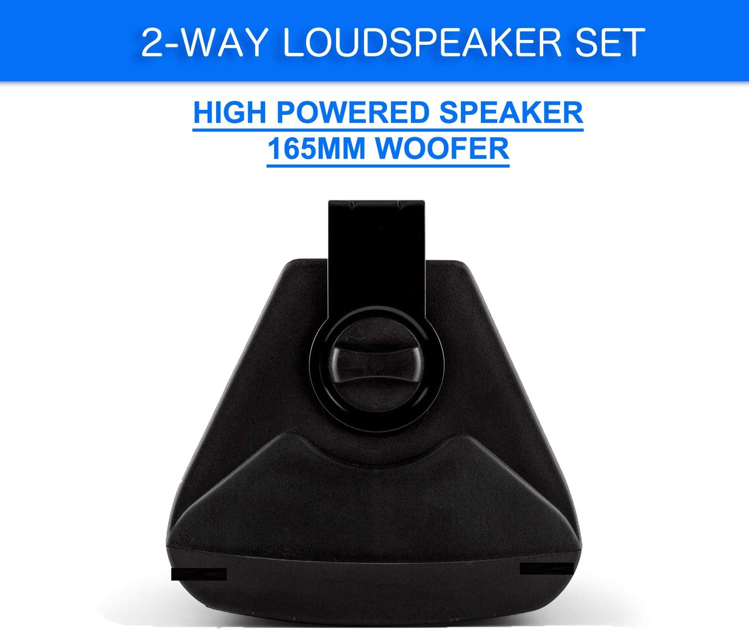 Black Passive Speakers Pair 6.5" 120W Wall Mount Bracket 2 Way Bookshelf Stereo DJ PA image number 5