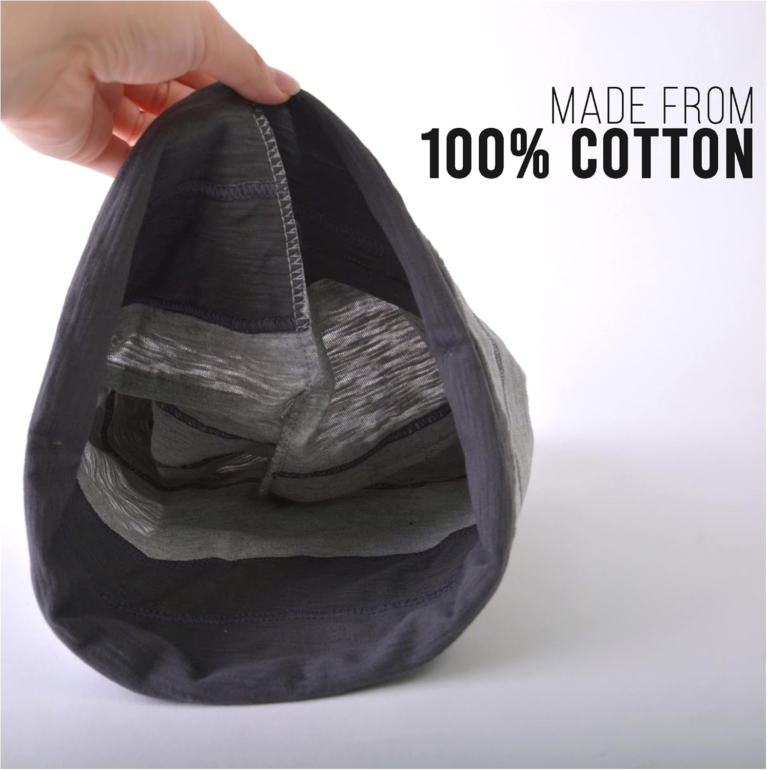 CHARM Slouchy Cotton Summer Beanie Hat - Mens Soft Lightweight Knit Womens Baggy Slouch - Dark Grey image number 4