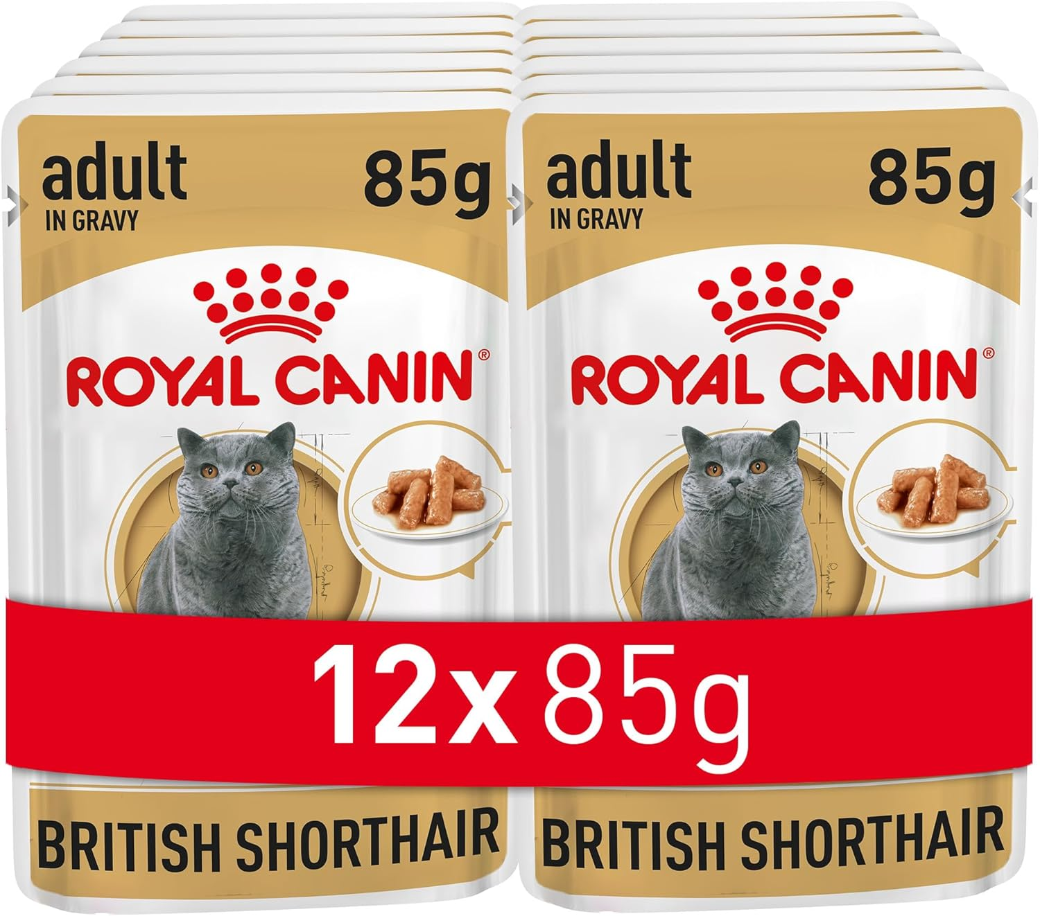 Royal Canin British Shorthair in Gravy Adult over 12 Months Pouches Wet Cat Food 85 GMS 12 Pack image number 3