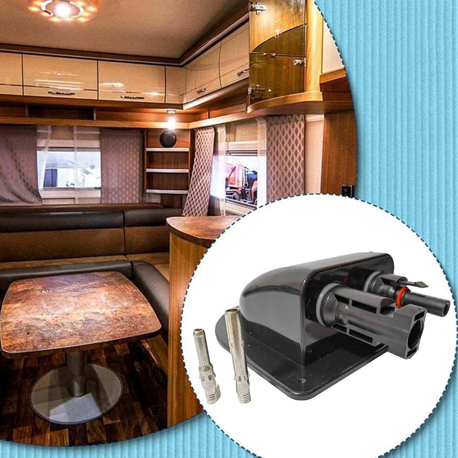 Double Cable Entry Housing,Photovoltaic Waterproof Junction Cable Gland Box - Intelligent Protection Photovoltaic Connector Waterproof Box for Motorhomes, RV, Caravans, Boats