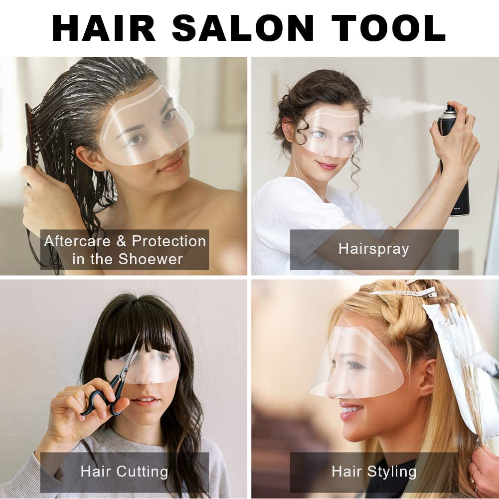 MJIYSGS 50 Pcs Disposable Clear Shower Face Shield, Eye Shield after Cataract Surgery, Eye Protector Shields for Microblading Eyelash Extensions Hairspray image number 5