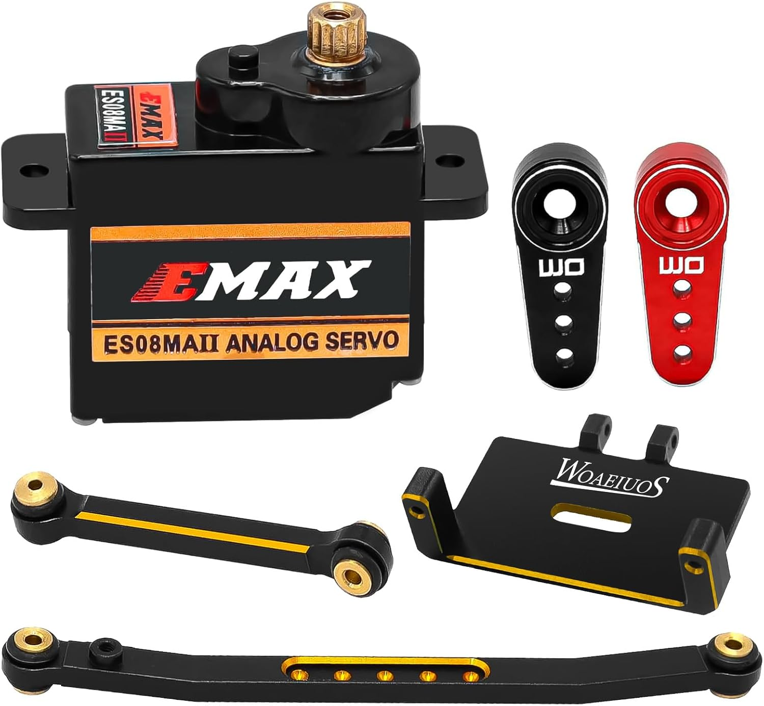 WOAEIUOS RC Servo 12G Steering Servo with Servo Mount Bracket and Arm and Steering Link Set for Axial SCX24