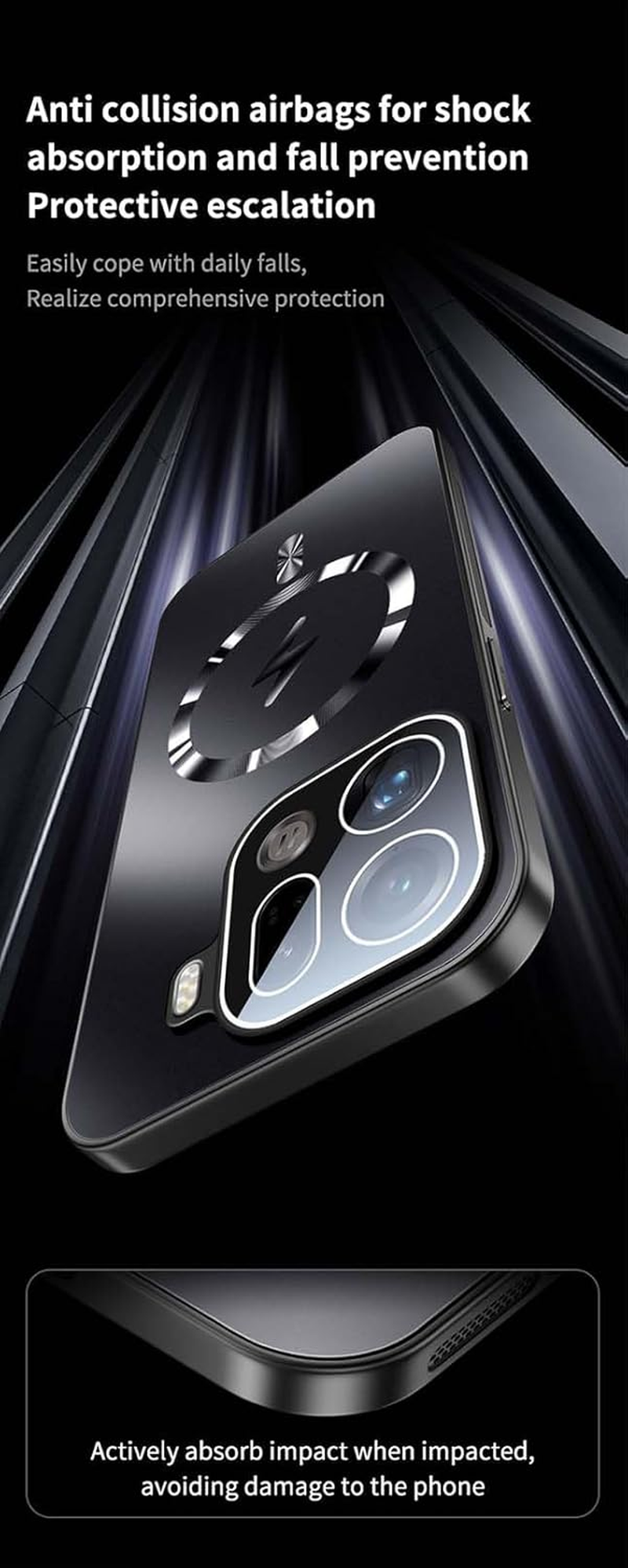 BORYA Magnetic Case for Oppo Find X9 Pro 5G, Matte Back and Uterassisted Wireless Charging with Lens Film, Military Shockproof Slim Protective Case - Black - Black image number 2