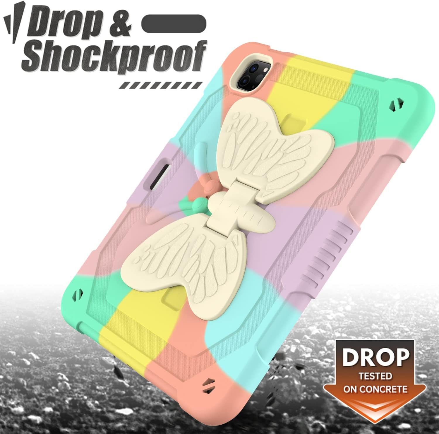 Herize Ipad Air 5 Air 4 Generation Case 10.9 Inch W/Pencil Holder&Shoulder Strap&Stand Ipad Pro 11 Inch Case Cover 2022/2021/2020 | Heavy Duty Durable Rugged Protective Case for Kids Boys Girls image number 4