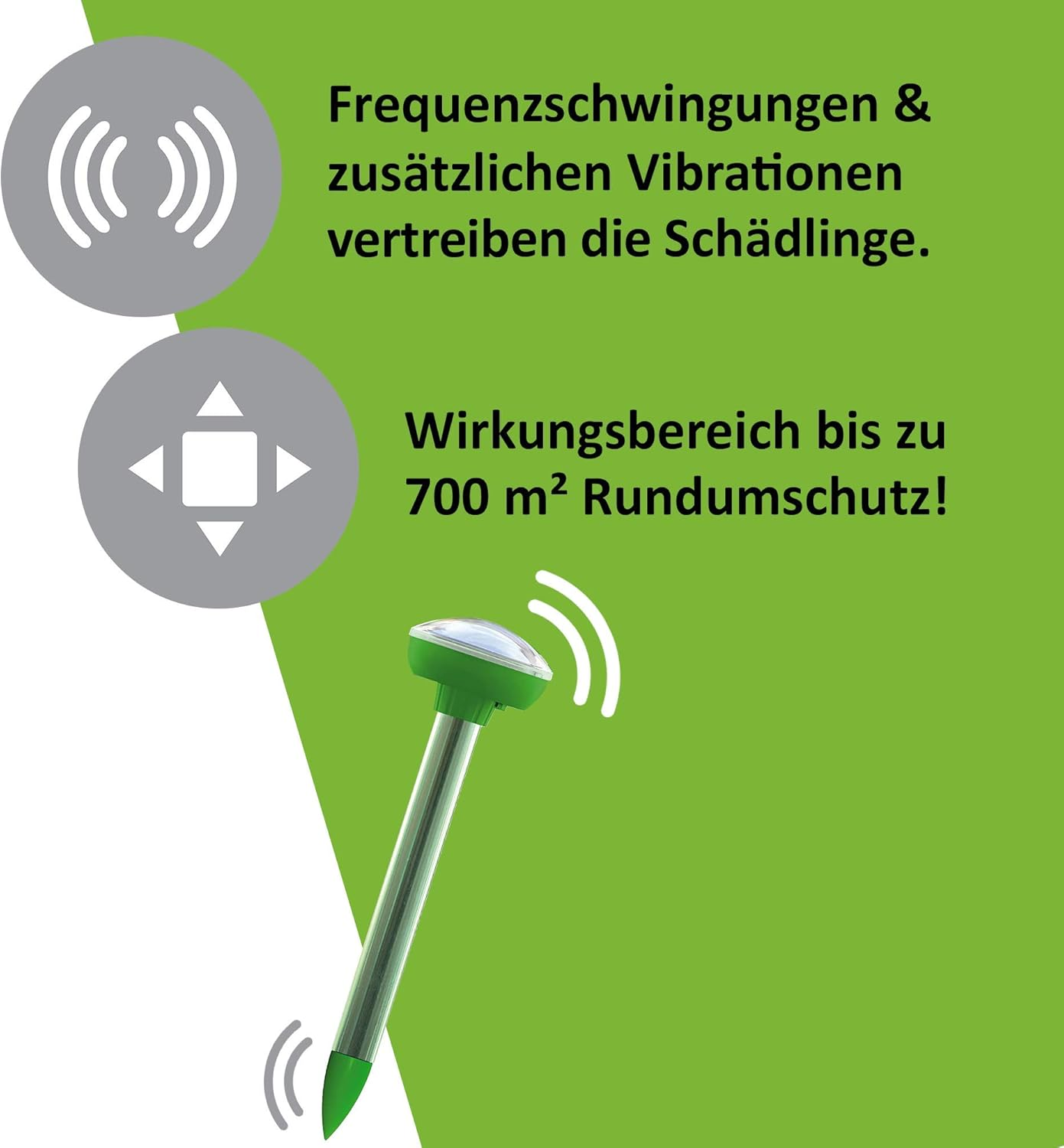 ISOTRONIC Solar Mole Scarer, Effective Vibrasonic Deterrent against Mole, Mouse, Rat, Ant, Vole, Snake - High Frequency Outdoor Repeller - Pack of 3 Pcs. image number 2