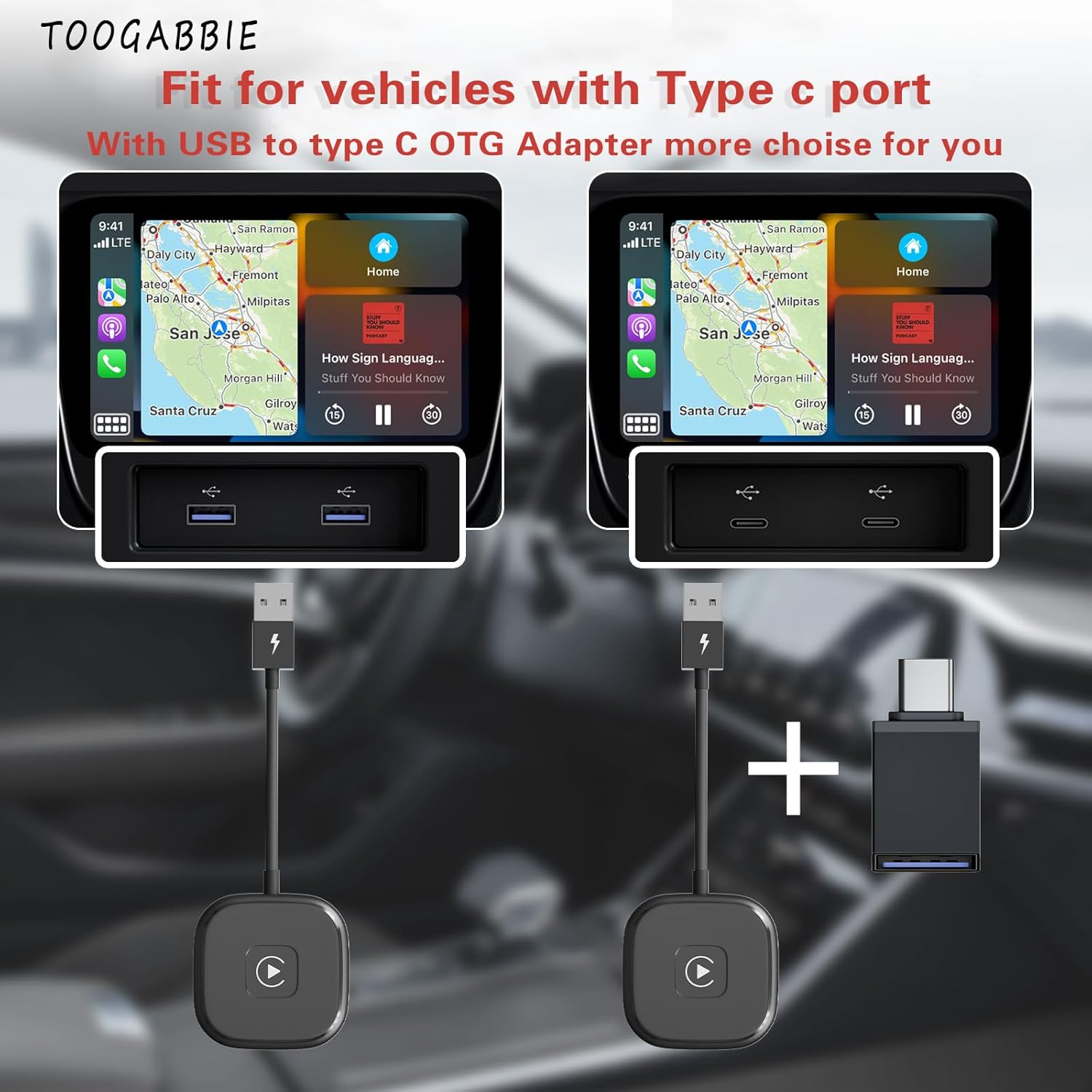 Iphone Wireless Carplay Adapter, Apple Carplay Wireless Adapter, Wireless Apple Carplay, Plug & Play Wireless Carplay Dongle 5Ghz Wifi Online Update,Low Latency,Easy Use Compatible with Ios 10+ image number 5