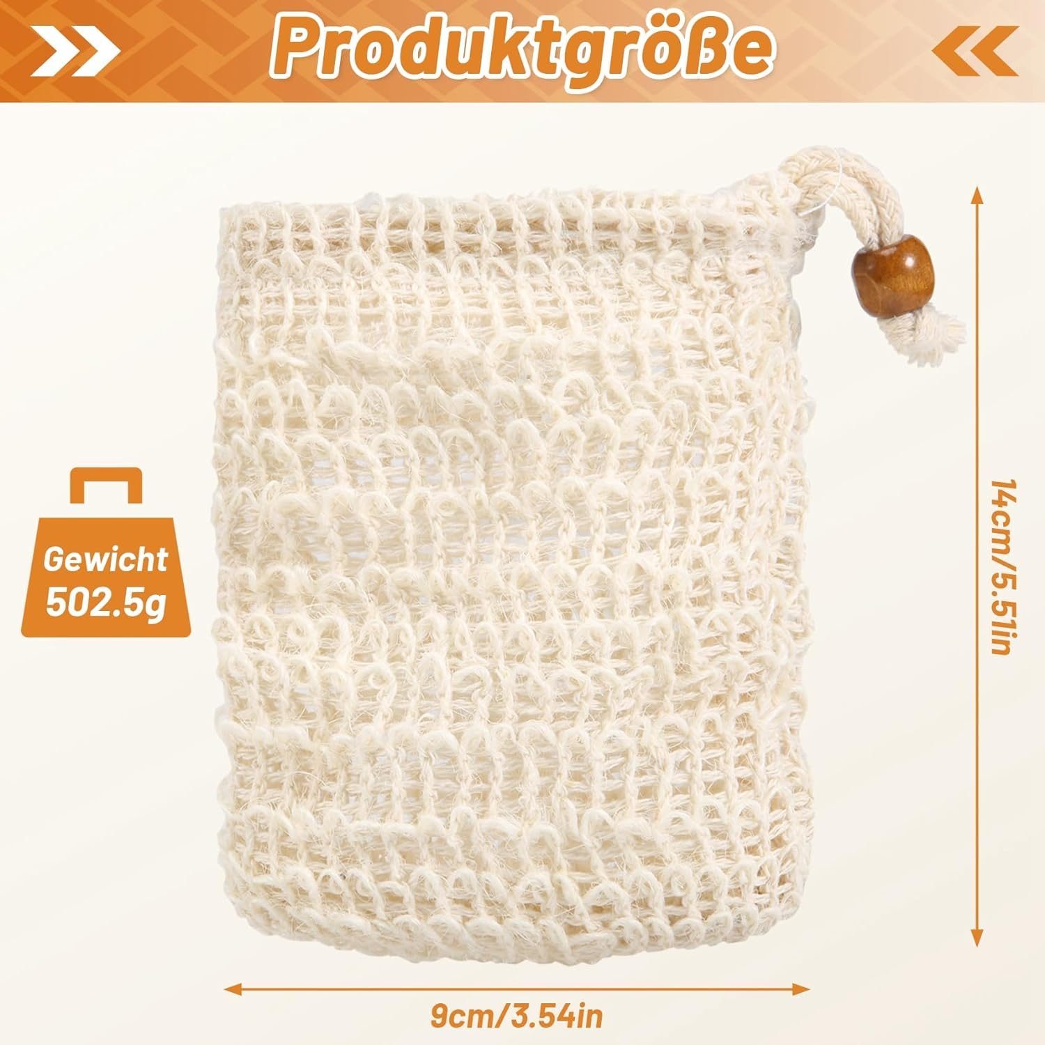 Spacesea Soap Exfoliating Bag Natural Sisal Soap Bag Zero Waste Mesh Bar Soap Saver Bag with Drawstring for Shower (40 Pack)