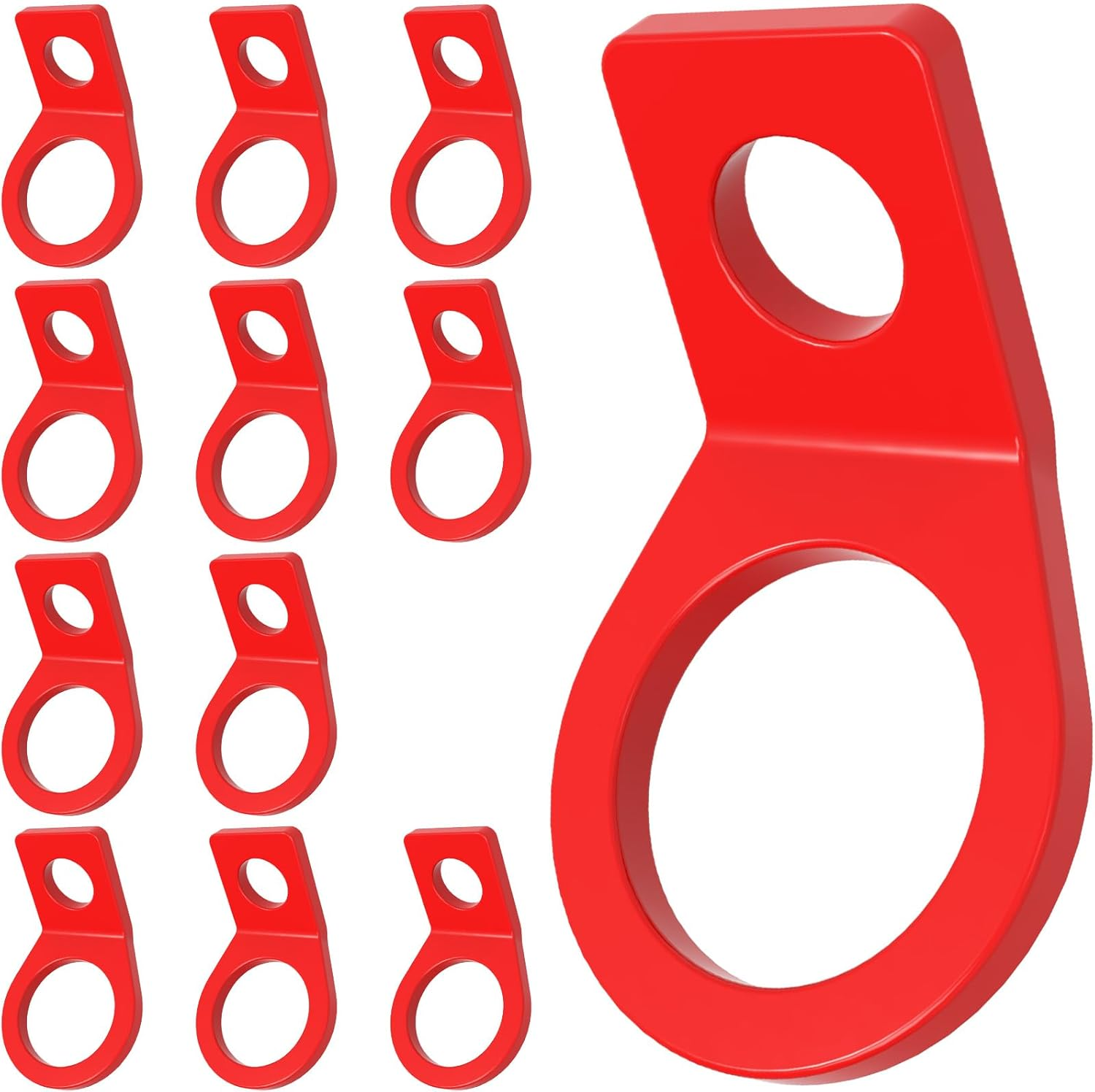 12 Pack Tie down Strap Rings Tie-Down Anchors Hooks for Mounting in the Garage,Metal Tie down Anchors Rings for Tiedown Attachment Points for Truck,Trailer,Camper (Red)