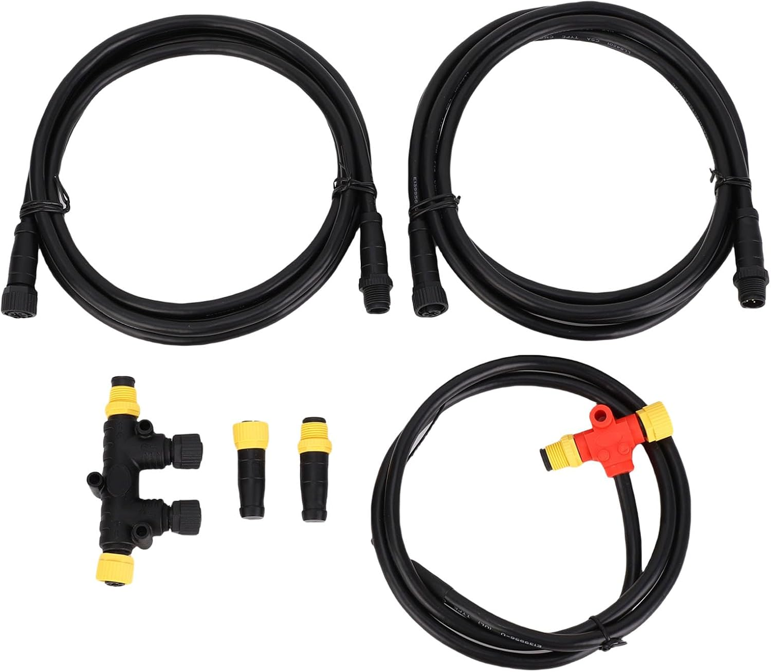 Pyhodi Marine NMEA 2000 Backbone Cables Drop Cables Tees Terminators Starter Kit with Dual 3 Way Connector, IP67 Rated, for NMEA 2000 Networks, Engine Data, Radios, GPS image number 3