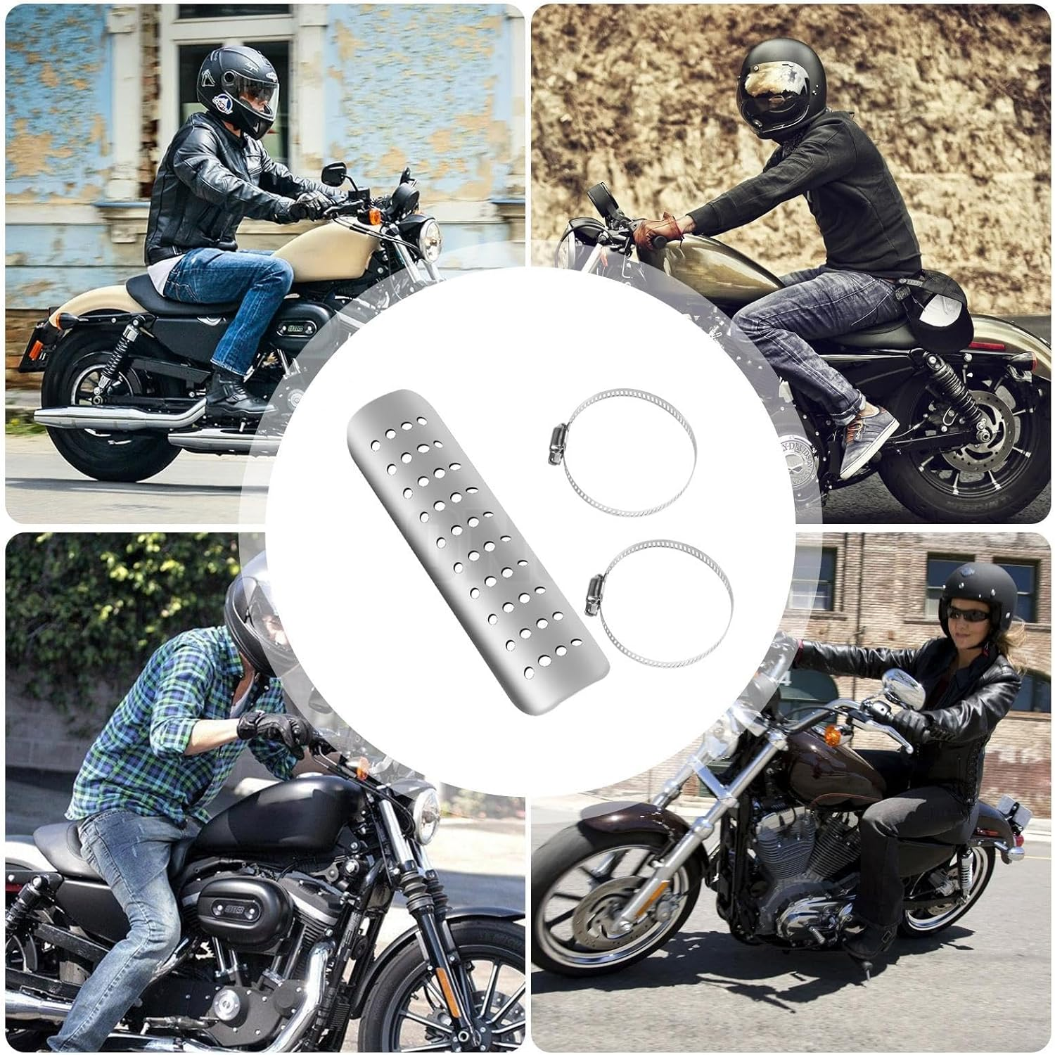 Motorcycle Heat Shield | Exhaust Muffler Pipe Insulation Guard for Motorcycle,Motorcycle Exhaust Pipe Heat Insulation Shield for Most Motorcycles image number 4