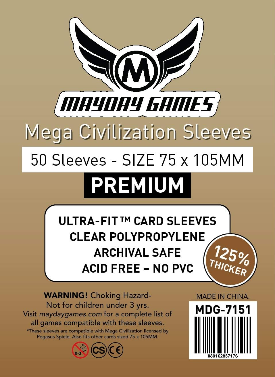 Mayday - Premium Mega Civilization Sleeves - 75 MM X 105 MM (50 Sleeves)