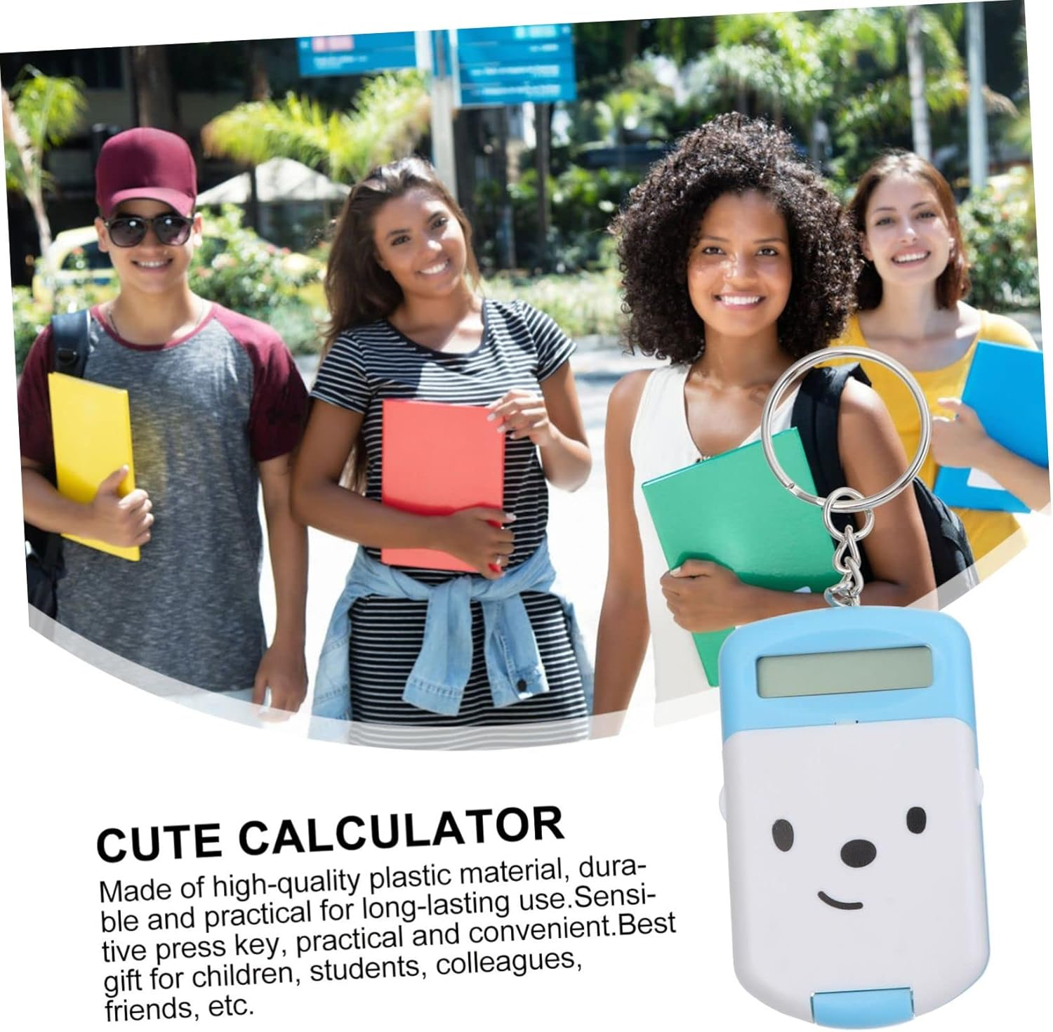 KALLORY 2Pcs Portable Mini Calculator Cartoon Electronic Calculator for Students Office School Lightweight Compact for Addition Subtraction Multiplication Division with Colorfast Design image number 4