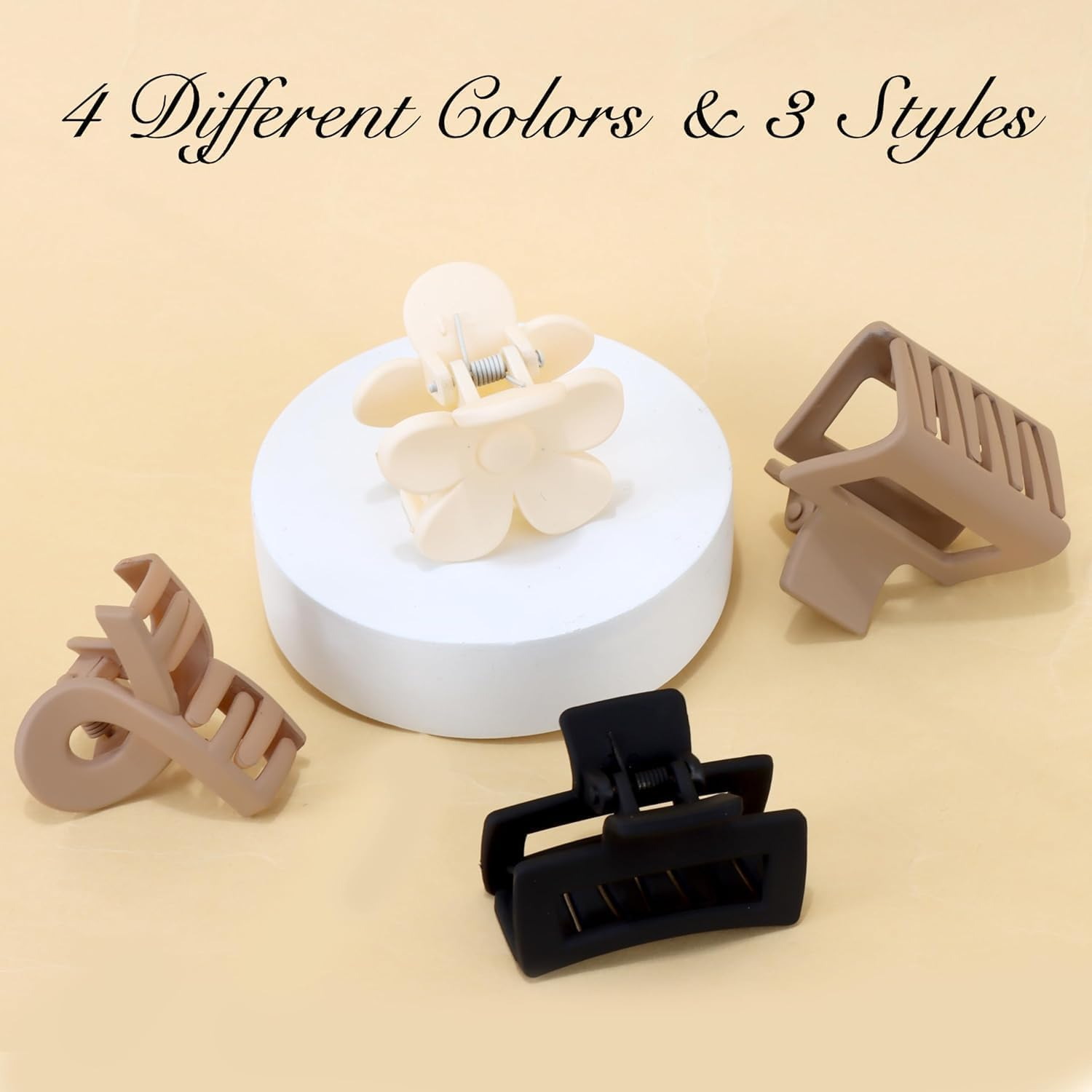 12Pcs Small Hair Clips Matte Medium Claw Clips for Women Small Claw Clips for Thin/Medium Fine Hair Strong Hold Jaw Clips Non-Slip Cute Mini Hair Clips