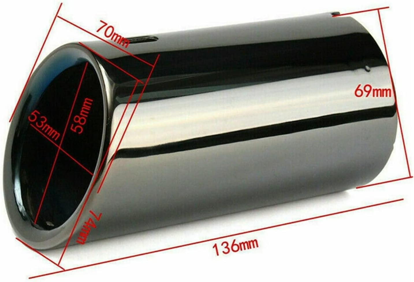 Muffler 1 Pair Titanium Black Car Exhaust Systems Nozzle Muffler Pipe Tip Compatible with BMW 2006 2007 2008 2009 2010 E90 E92 325 Car Accessories image number 5