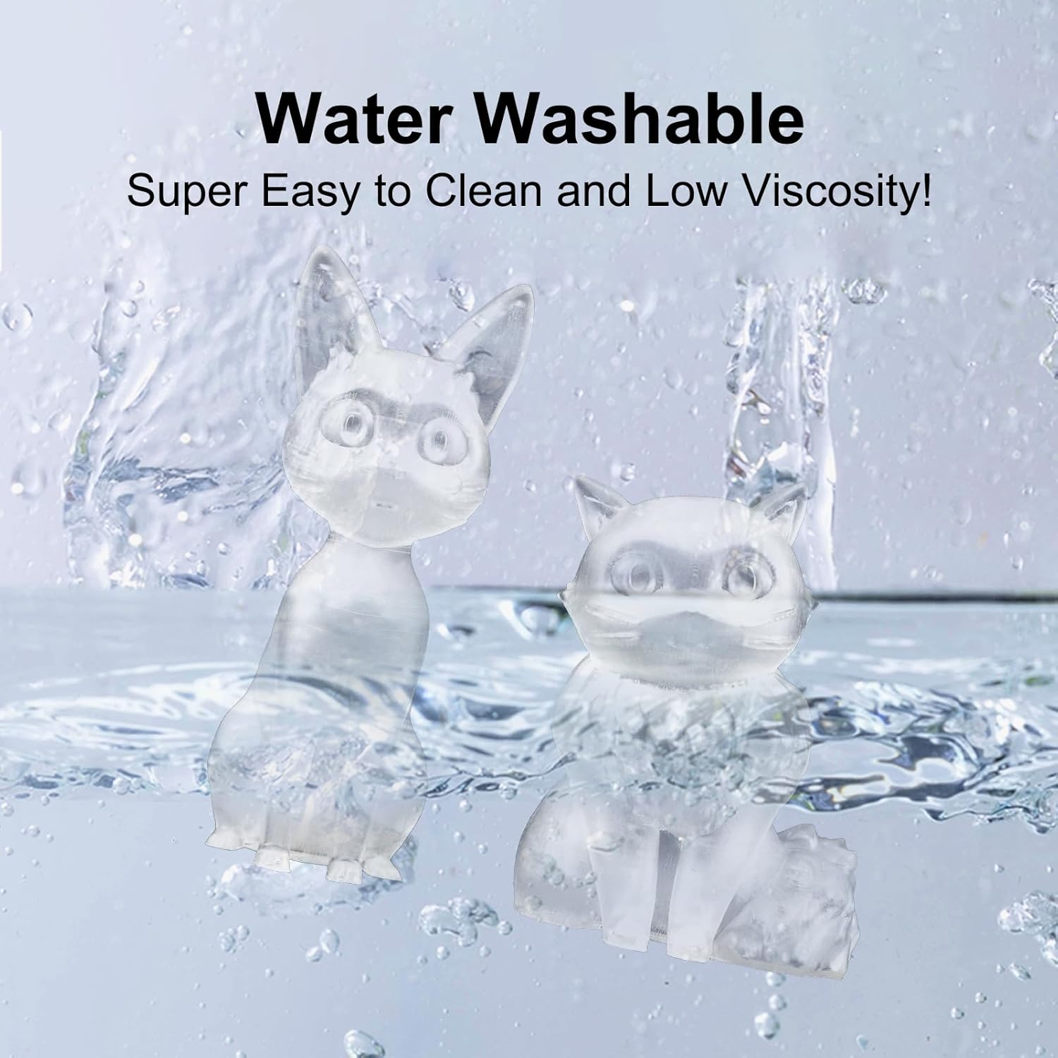 Siraya Tech Simple Water Washable 3D Printer Resin - Low Odor, Easy to Print, High Precision 405Nm LCD Uv-Curing Aqua Resin - Ideal for 8K Capable LCD, DLP 3D Printers - Tough and Clear (1Kg) image number 1