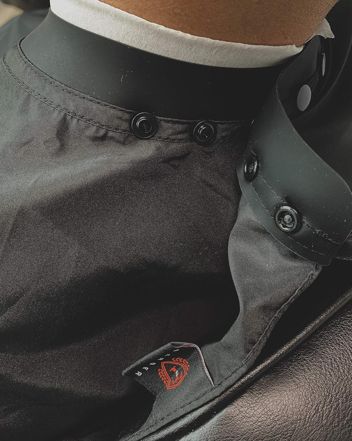 TRU BARBER Professional Silicone Neck Cape, 100% Polyester, Lightweight, 50" X 58" (Black), Black image number 1