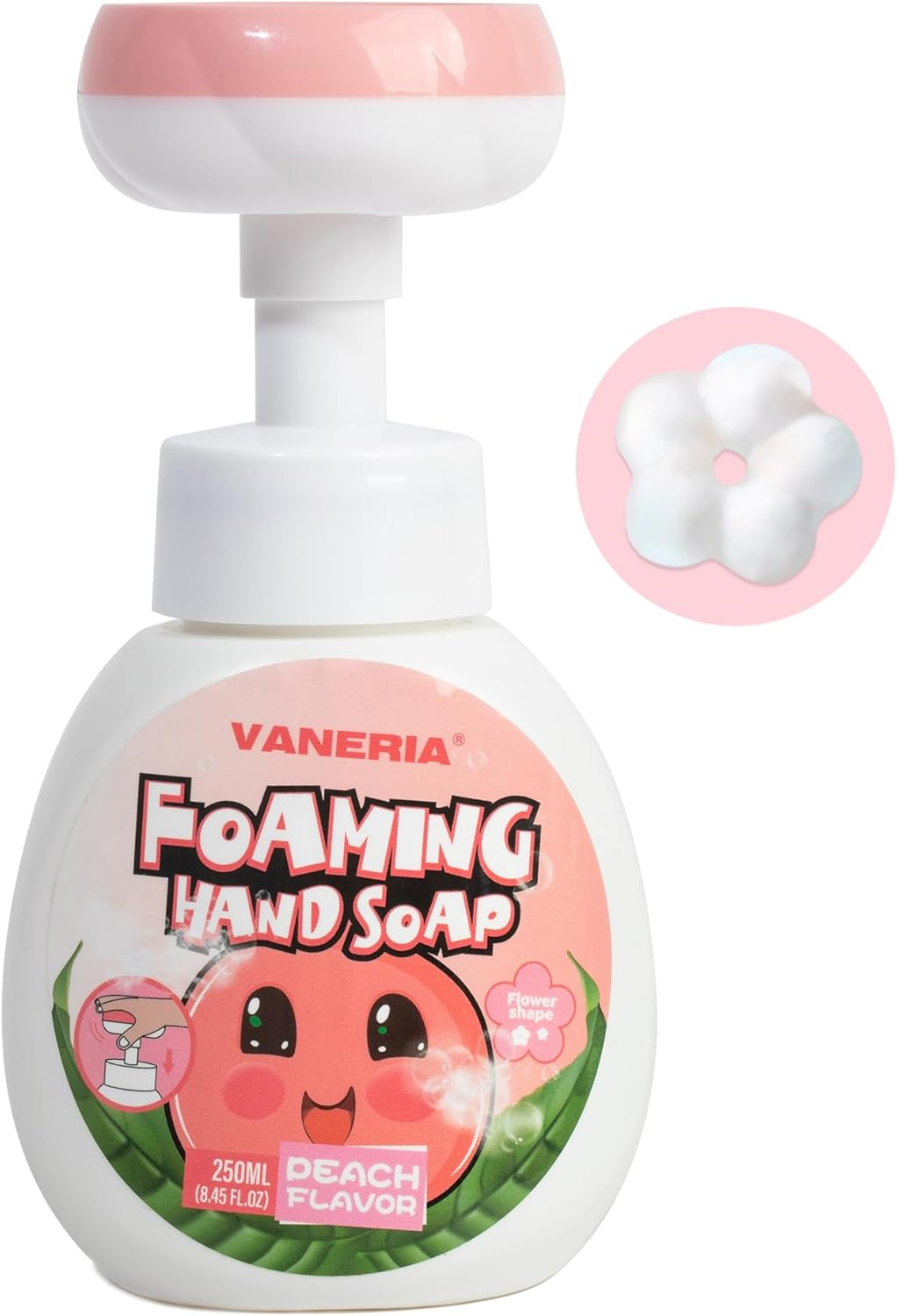VANERIA Kids Foaming Hand Soap,Flower Stamp,Moisturizing and Gentle Hand Soap for Baby,Kids and Adults with Sensitive Skin 250Ml/8.45 Fl Oz image number 4