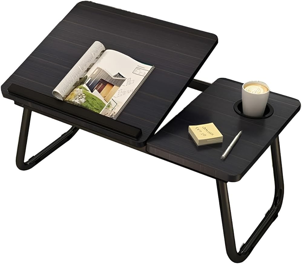 HHWRT Folding Bed Table, Foldable Laptop Table, Desktop 4-Speed Adjustable Angle, Portable Bed Desk, Foldable Table Legs for Eating, Working, or Reading in Bed, Perfect for Home, Office, Use image number 2