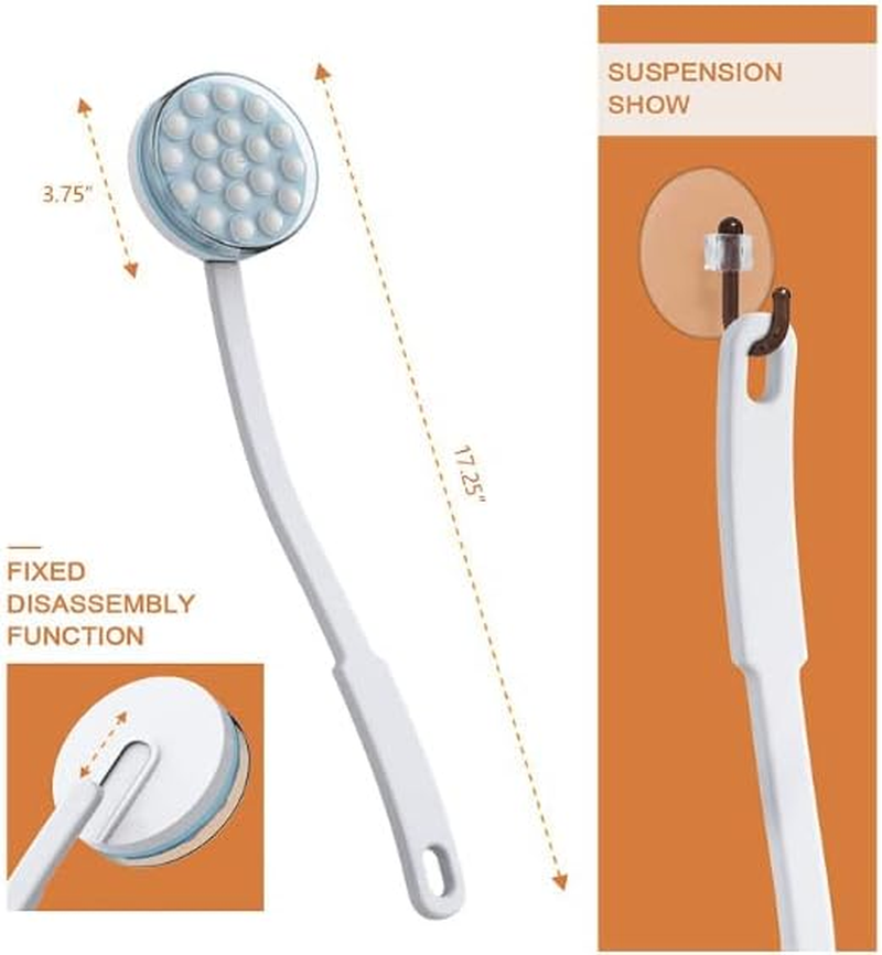 Back Lotion Applicator and Massager by Body Long Handheld Self-Handhled Easy Reach for Sunscreen, Cream, Shower Gel on Back, Legs and Feet (Blue, One Size) image number 4