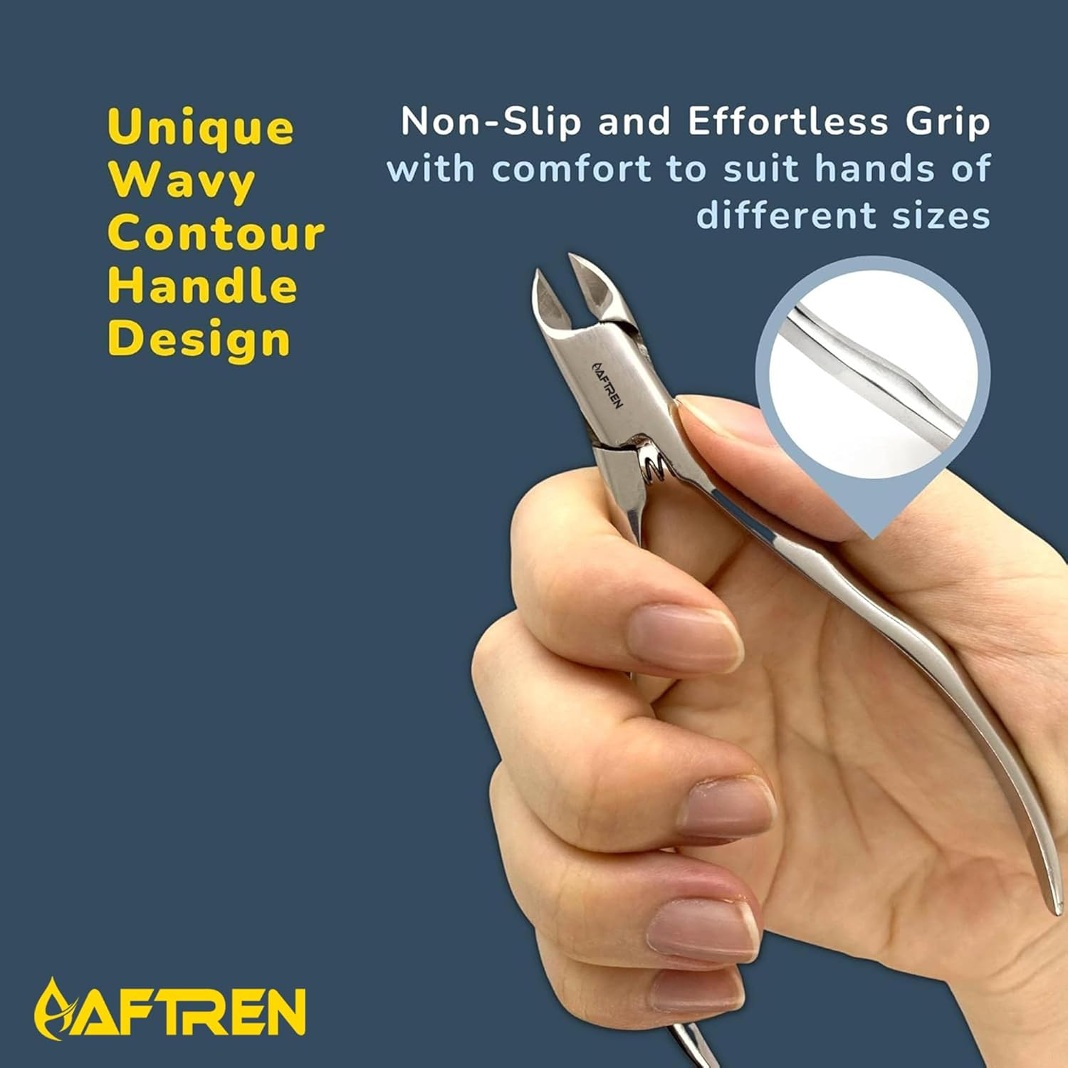 AFTREN Professional Cuticle Nipper Built-In Compression Spring Straight, Sharp and Precise Blade J2 Stainless Steel Cuticle Nipper Cuticle Scissors image number 2