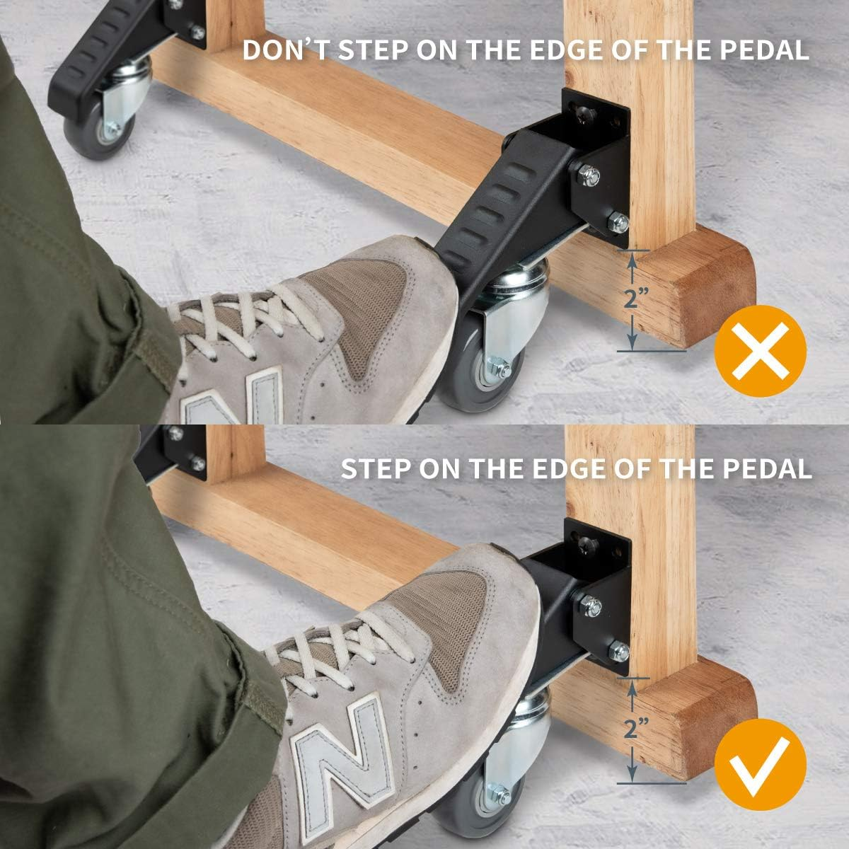 POWERTEC 17001 Workbench Caster Kit, Multi-Mounting Options W/Polyurethane Wheels & 400 LB Total Weight Capacity - Pack of 4, Black image number 5