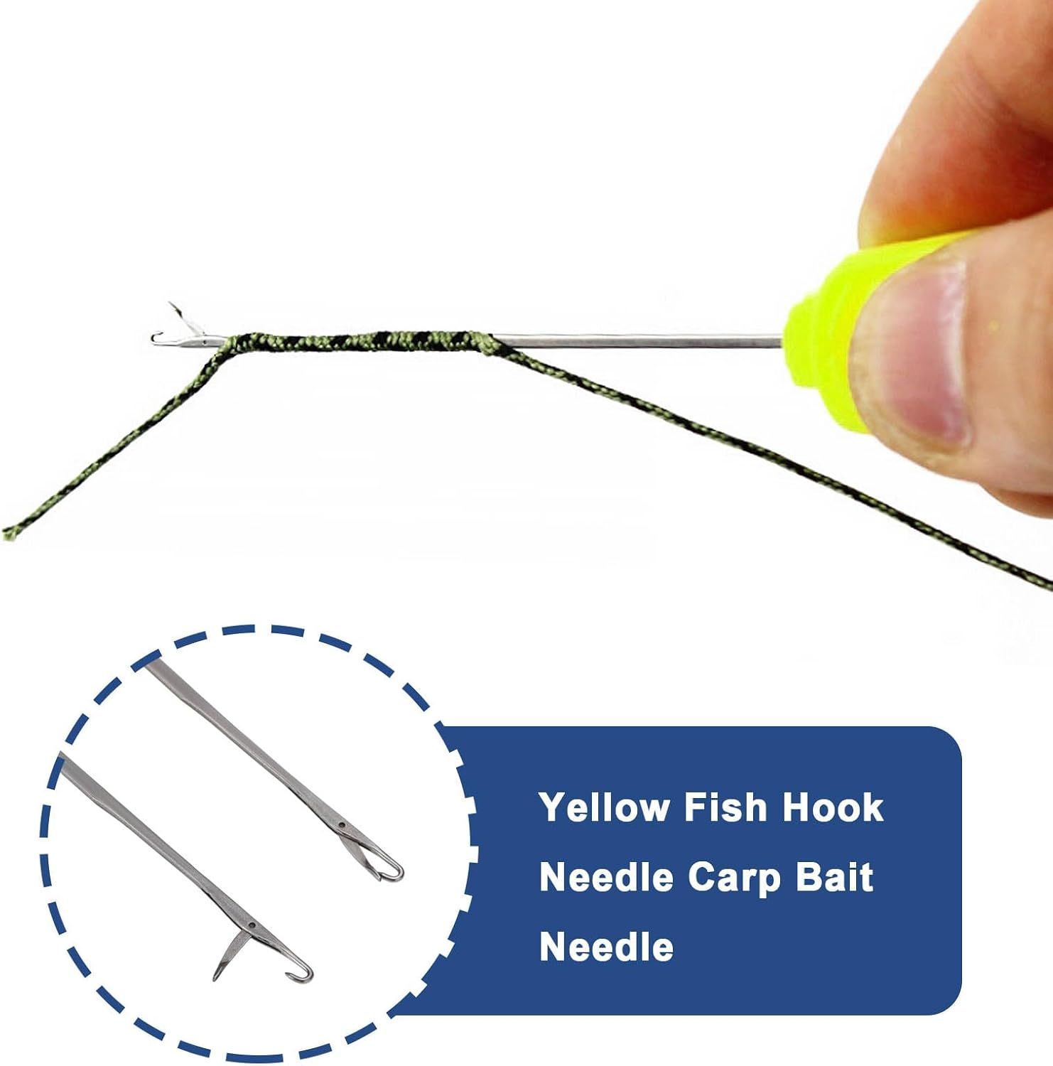 OTOTEC 5Pcs 9Cm Carp Fishing Baiting Needles Fishing Baiting Rigs Tool Carp Fishing Tackle Braided Needle for Bait Lures Bait Driller, Yellow image number 2