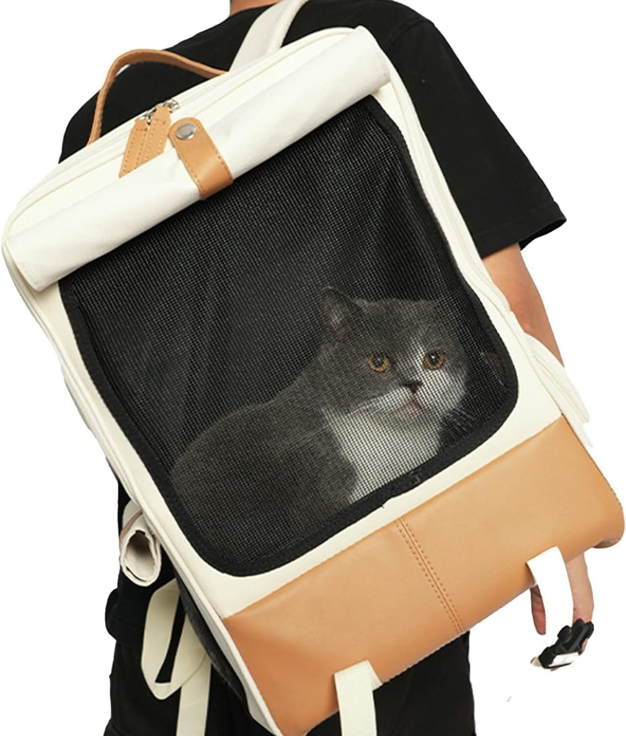 Cat Bag Dog Carrier Pet Carrier Foldable Pet Backpack Carrier for Outdoor Adventures Spacious and Convenient for Dogs and Cats Cat Carrier Pet Bag Carrier image number 5