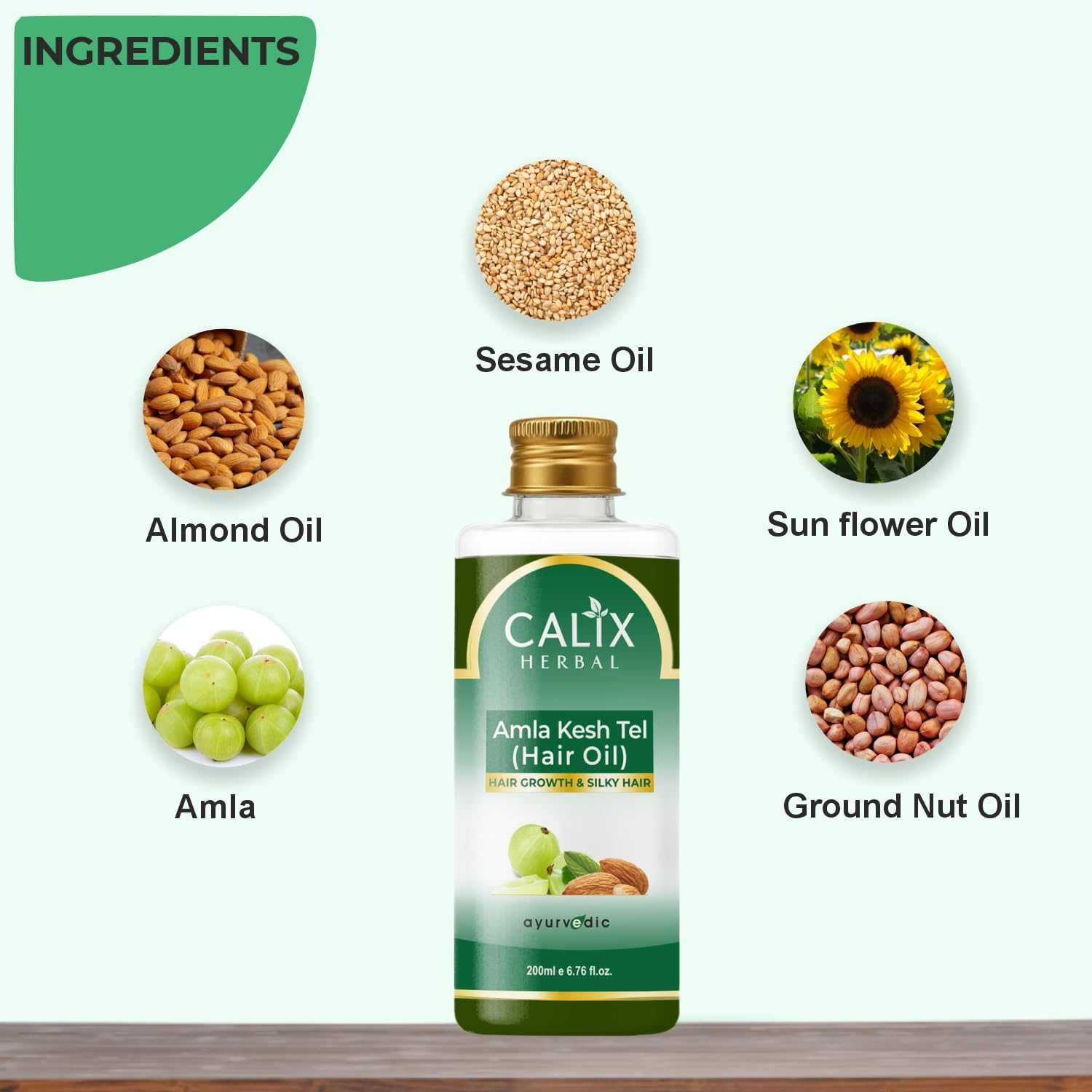 Calix Herbal Organic & Ayurvedic Amla Kesh Tel (Hair Oil) - Prevents Hair Fall, Improve Hair Growth, Nourishes Dull & Dry Hair for Men & Women &ndash; 200 Ml image number 5