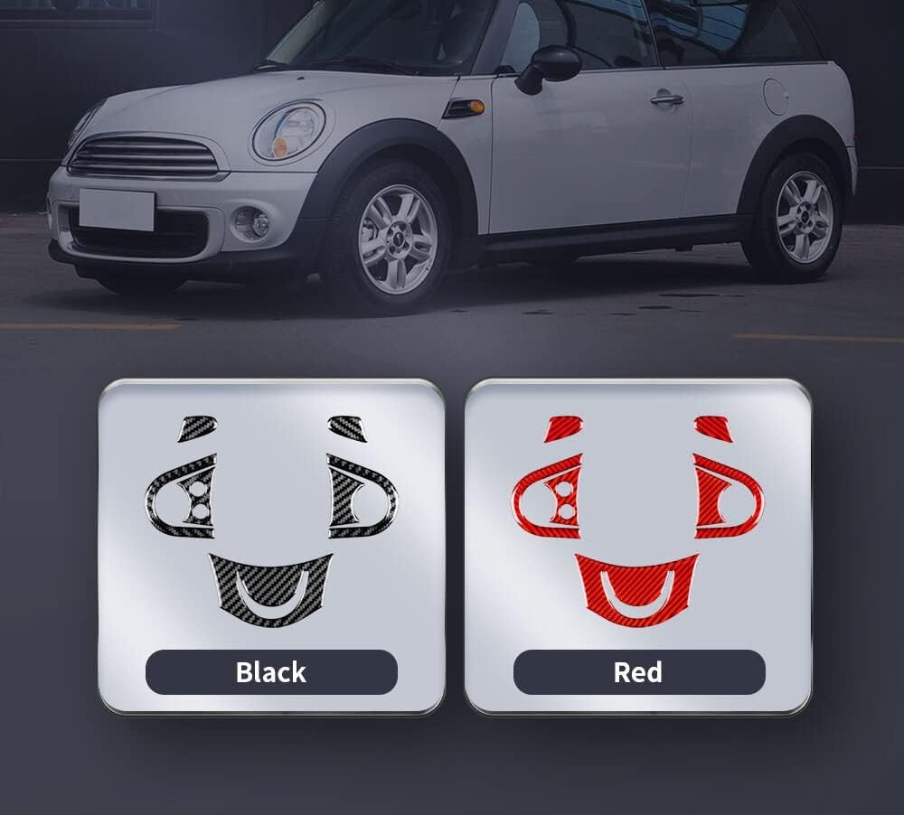 CYPHE AMBERMILE Carbon Fiber Fit for Mini Cooper Hardtop R56 Clubman R55 R57 Accessories Interior Car Steering Wheel Button Cover Sticker (Color : Black) image number 1