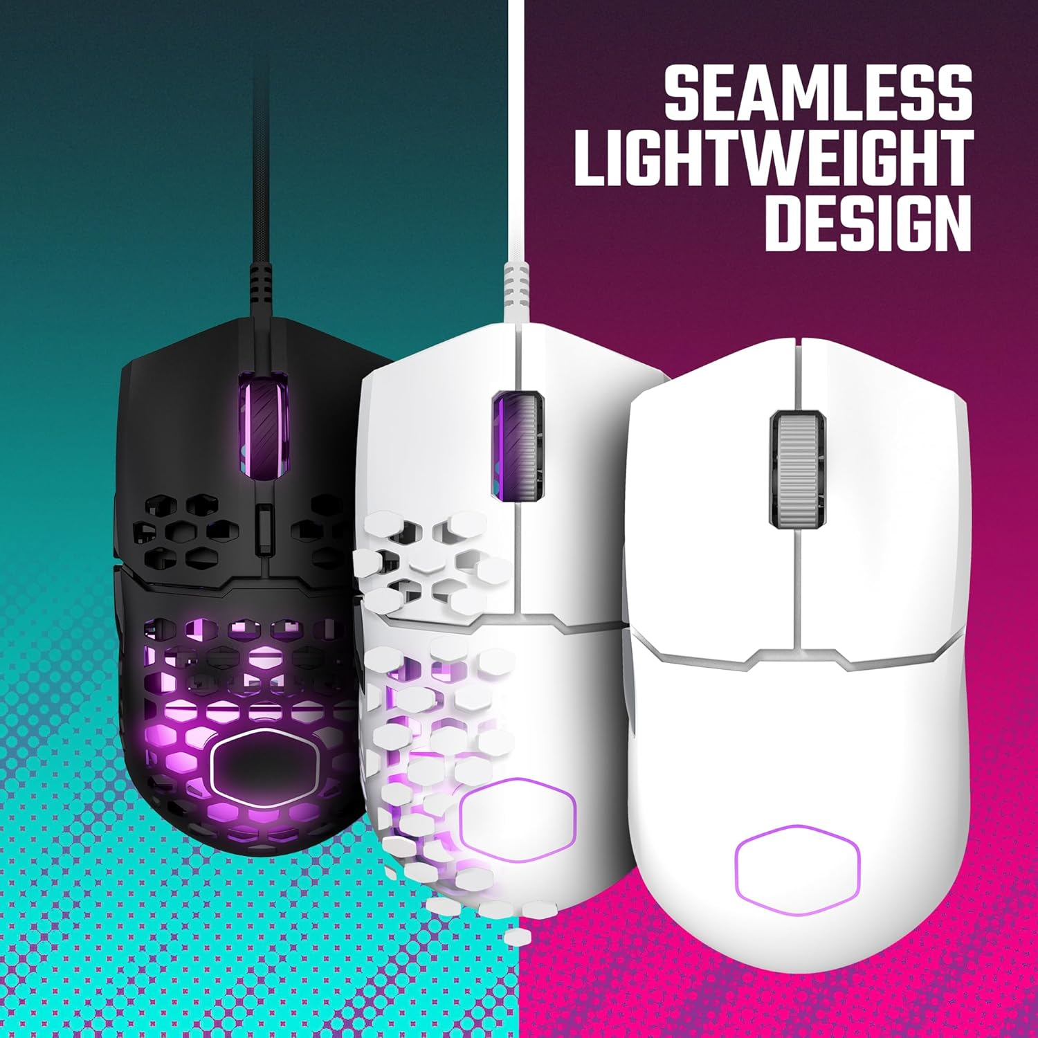 Cooler Master Wireless MM712 RGB Gaming Master Mouse, Black - White. image number 6