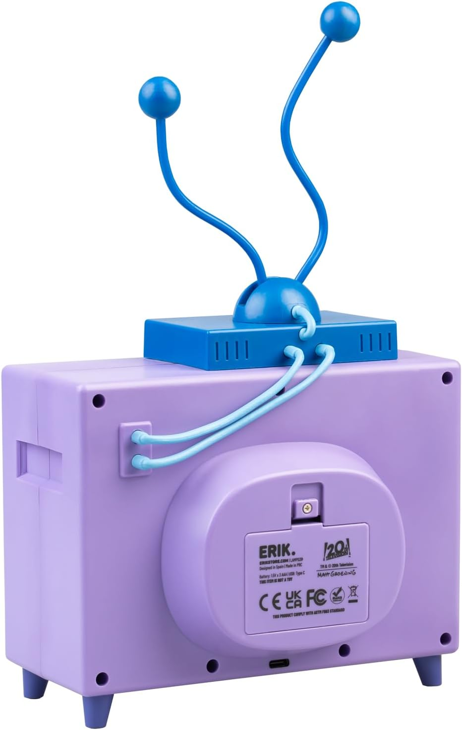 Grupo Erik Battery Lamp - the Simpsons Gifts | Desk Lamp Table, Mood Light, Gaming Light | the Simpsons Figures - TV with Bendable Antennas, Cool Room Decor image number 3