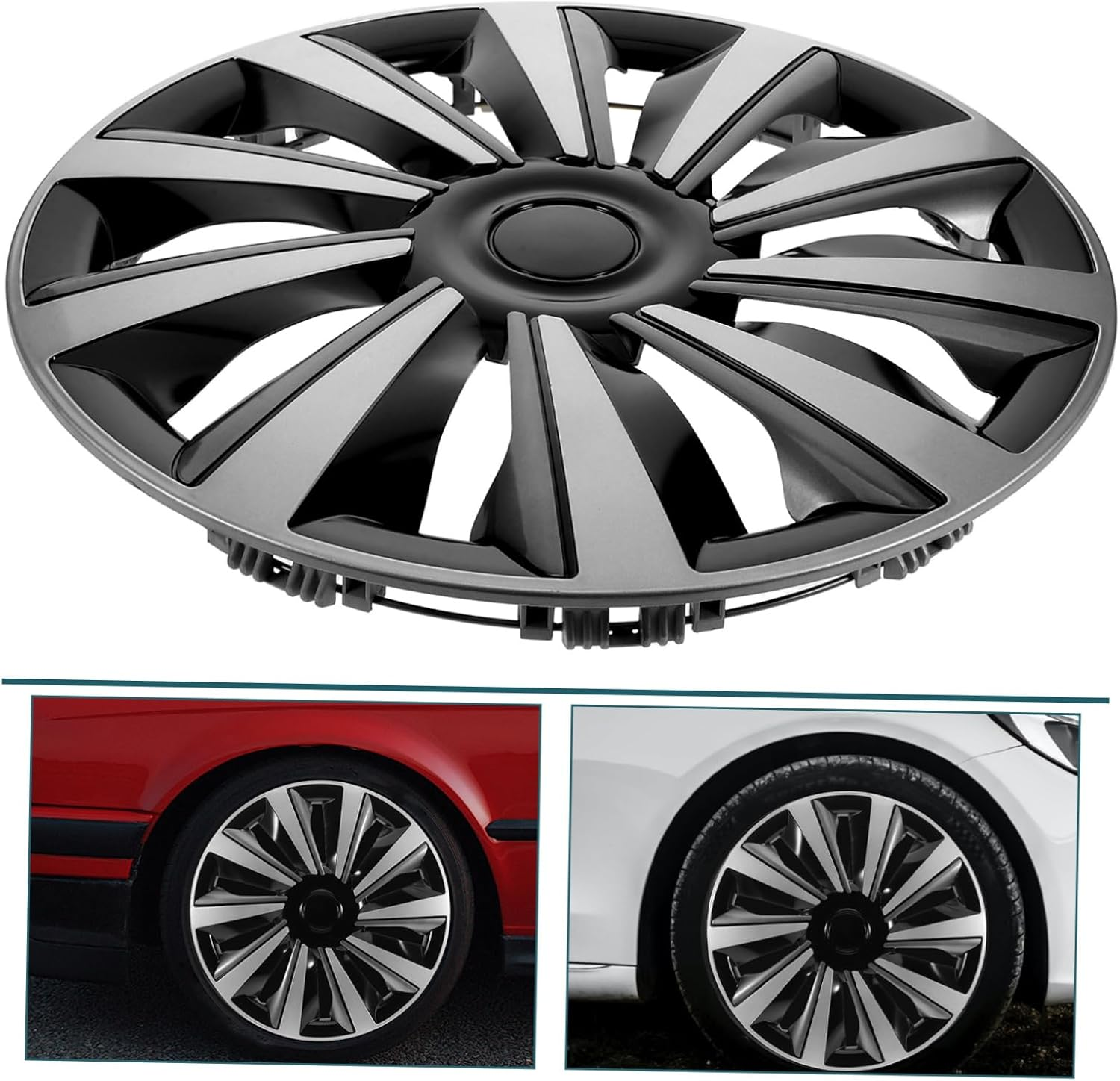 CIYODO Wheel Center Hub Covers Silver Grey Stylish Car Wheel Hubcap Protector and Easy Installation Enhances Vehicle Aesthetics and Durability image number 3