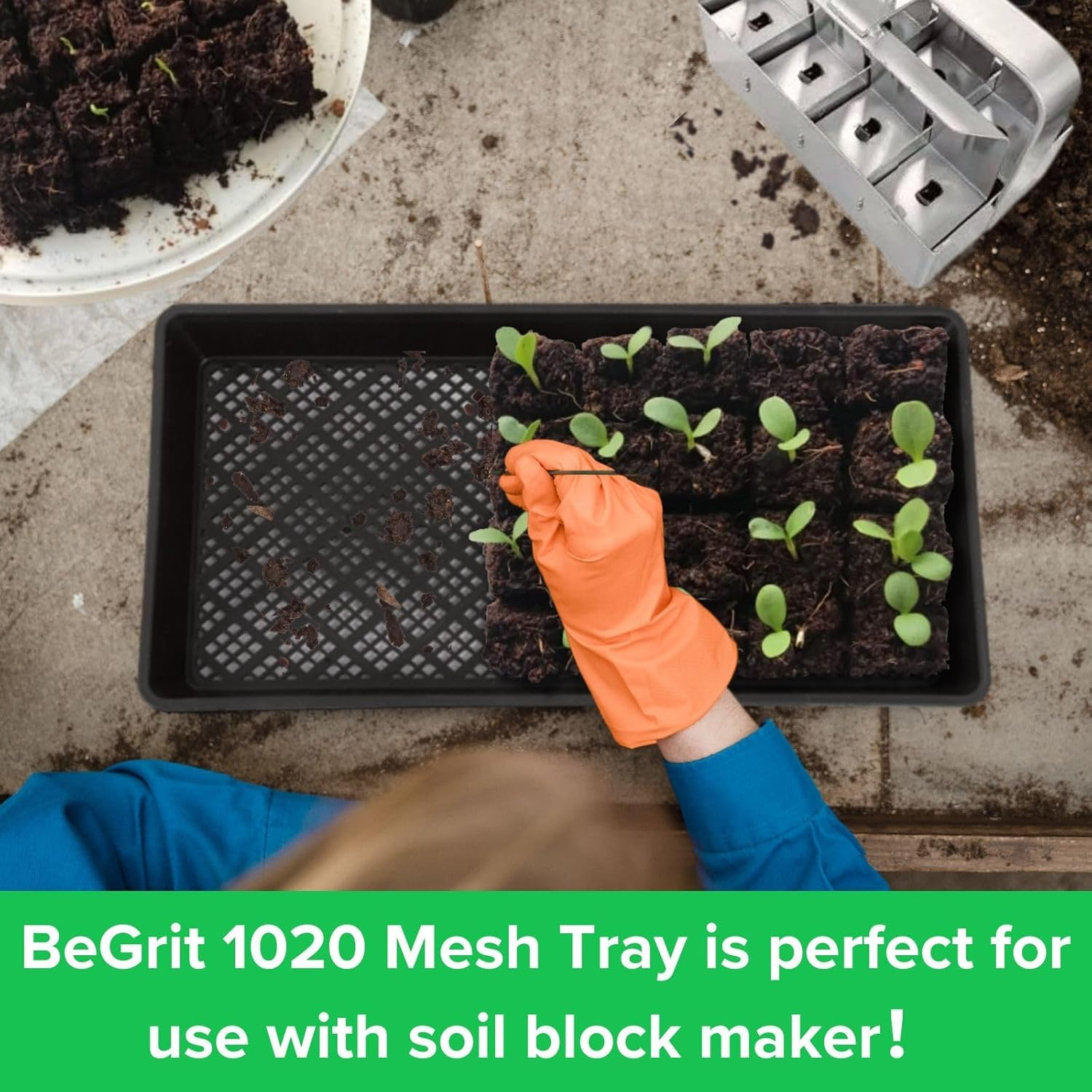 Begrit 1020 Seeding Trays Microgreen Growing Tray (Drain Holes(10 Pack))