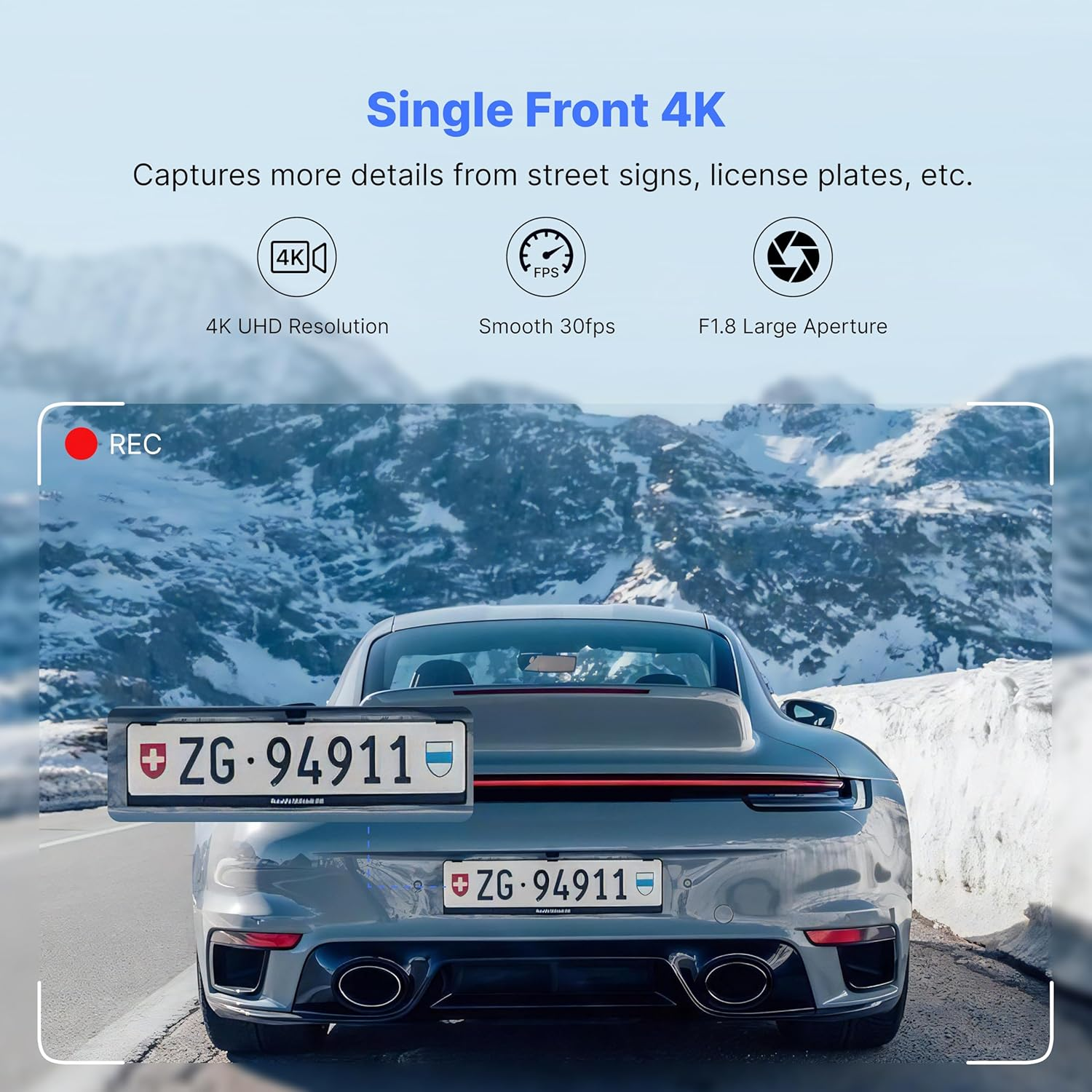 Miofive 4K Wifi Dash Cam Hidden Car Camera with a 32GB SD Card Included, 5G Wifi and Bluetooth App, GPS, Loop Recording, G-Sensor, HDR, Night Vision, 24-Hour Parking Monitor, Supports up to 512GB Max image number 4