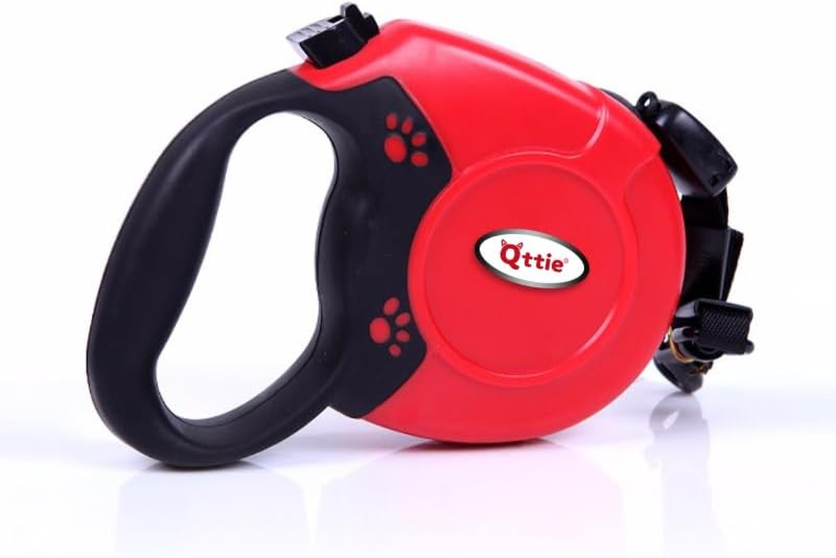 8M Retractable Dog Leash, Hands Free Long Dog Lead,Heavy Duty Dog Walking Leash for Dog, Cat up to 40 Kg, 360&deg; Tangle-Free Strong Nylon Tape, Anti-Slip Handle, Brake,Pause,Lock Red