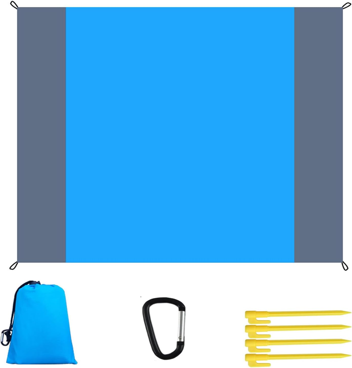 Meagtlva Extra Large Beach Blanket,Waterproof Sandfree Beach Mat,210 * 200Cm Picnic Blankets with 4 Stakes & 4 Corner Pockets,Large Picnic Mat for Travel Camping Hiking image number 2