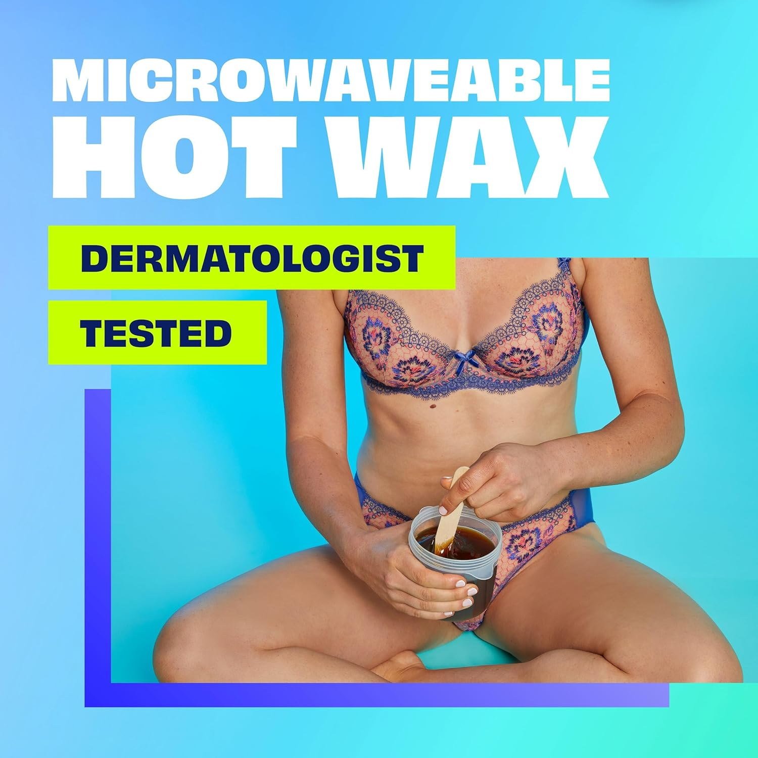 Nair Sugar Wax Hair Removal, 350Ml - Smooth Skin for Weeks, Natural Ingredients, Heat-Ready Formula, Works on Short Hair, Gentle on Skin - At-Home Waxing Kit image number 2