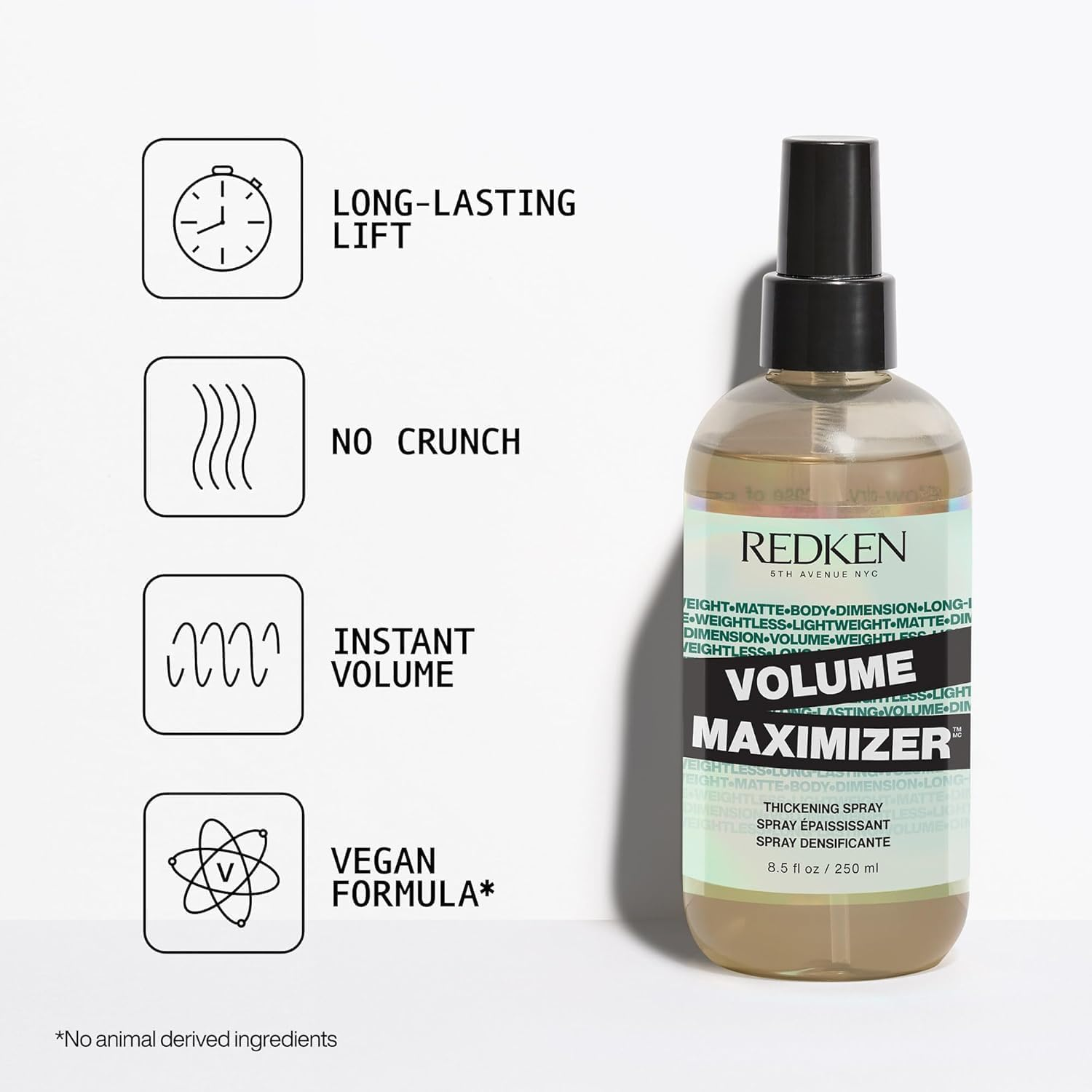 Redken Volume Maximizer Thickening Spray| Weightless Volumizing Spray for All Hair Types| Adds Flexible Volume and Body| for Thicker-Looking Hair | 250Ml image number 2