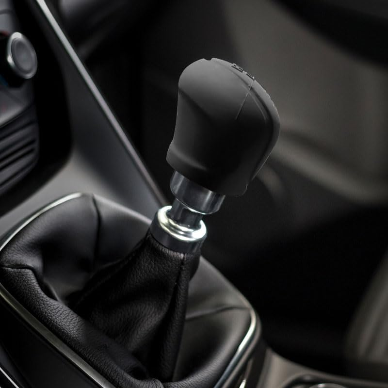 6 Speed Gear Knob Cover, Universal Car Shift Knob Cover with Upgraded Silicone Gear Stick Headl, Fit for Manual and Automatic Gear Stick（Black） image number 1